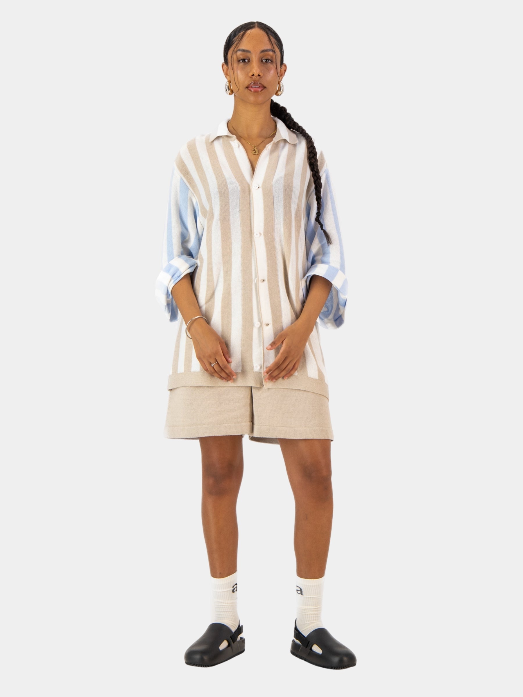 Knitted Stripe Bowler (oversized)