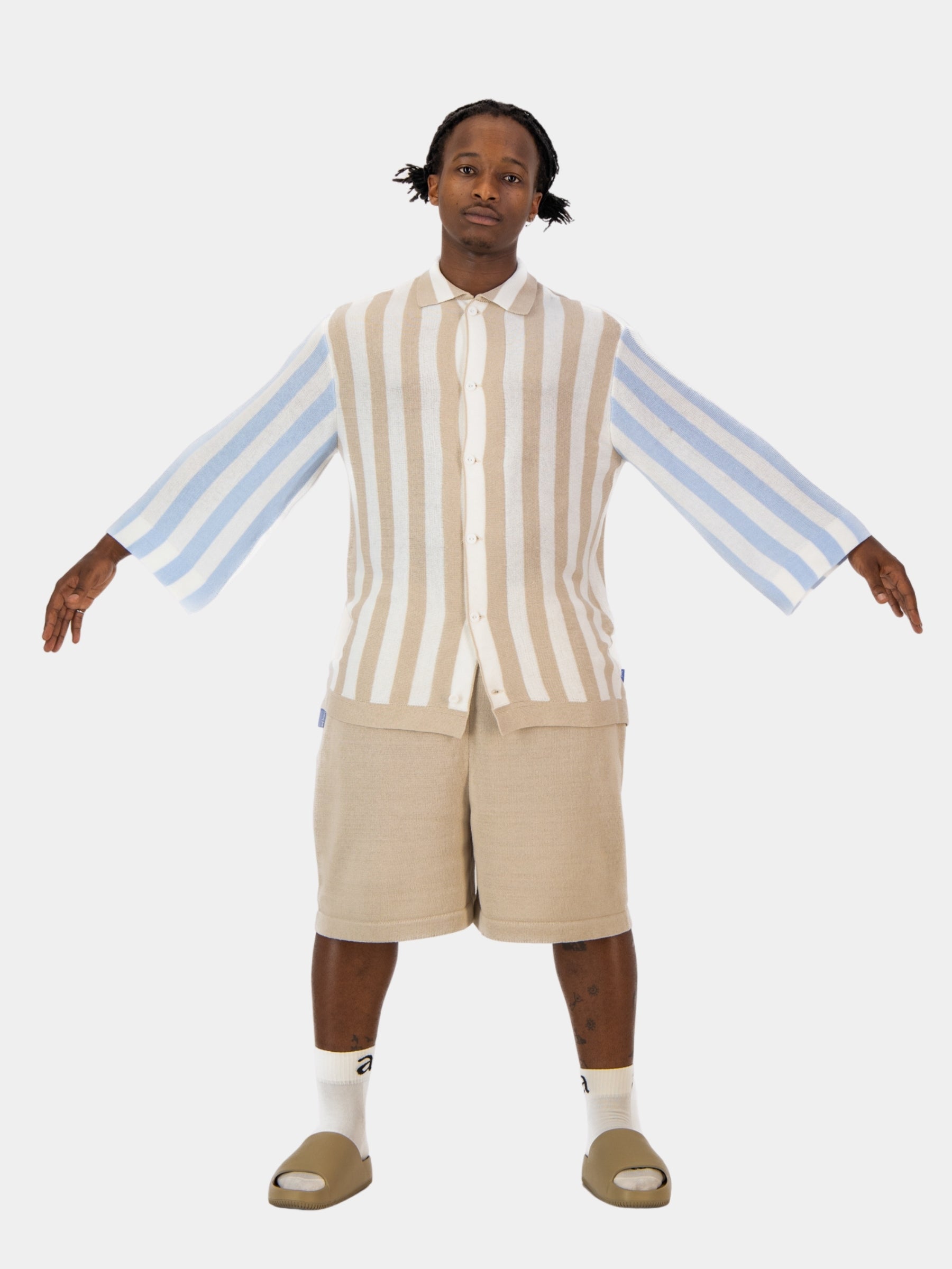 Knitted Stripe Bowler (oversized)
