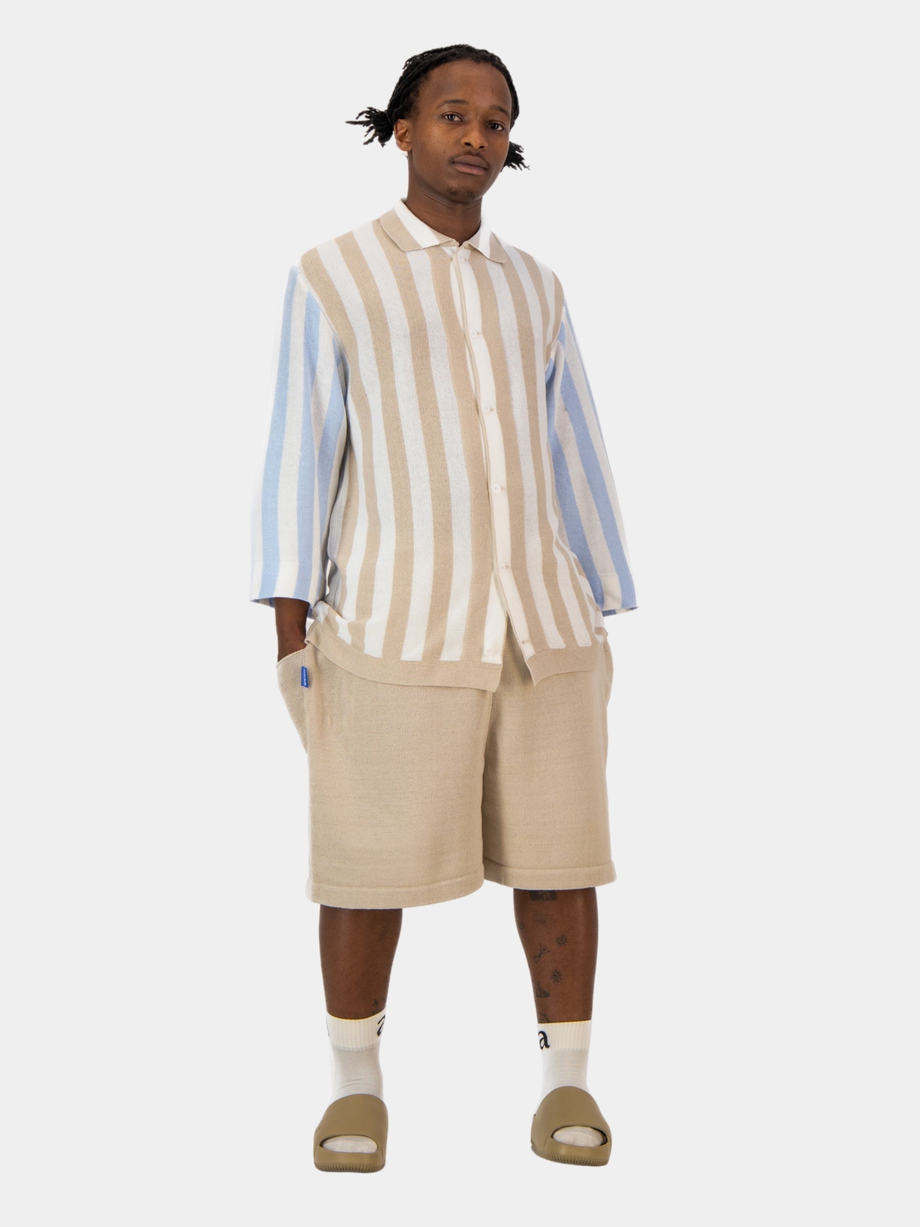 Knitted Stripe Bowler (oversized)