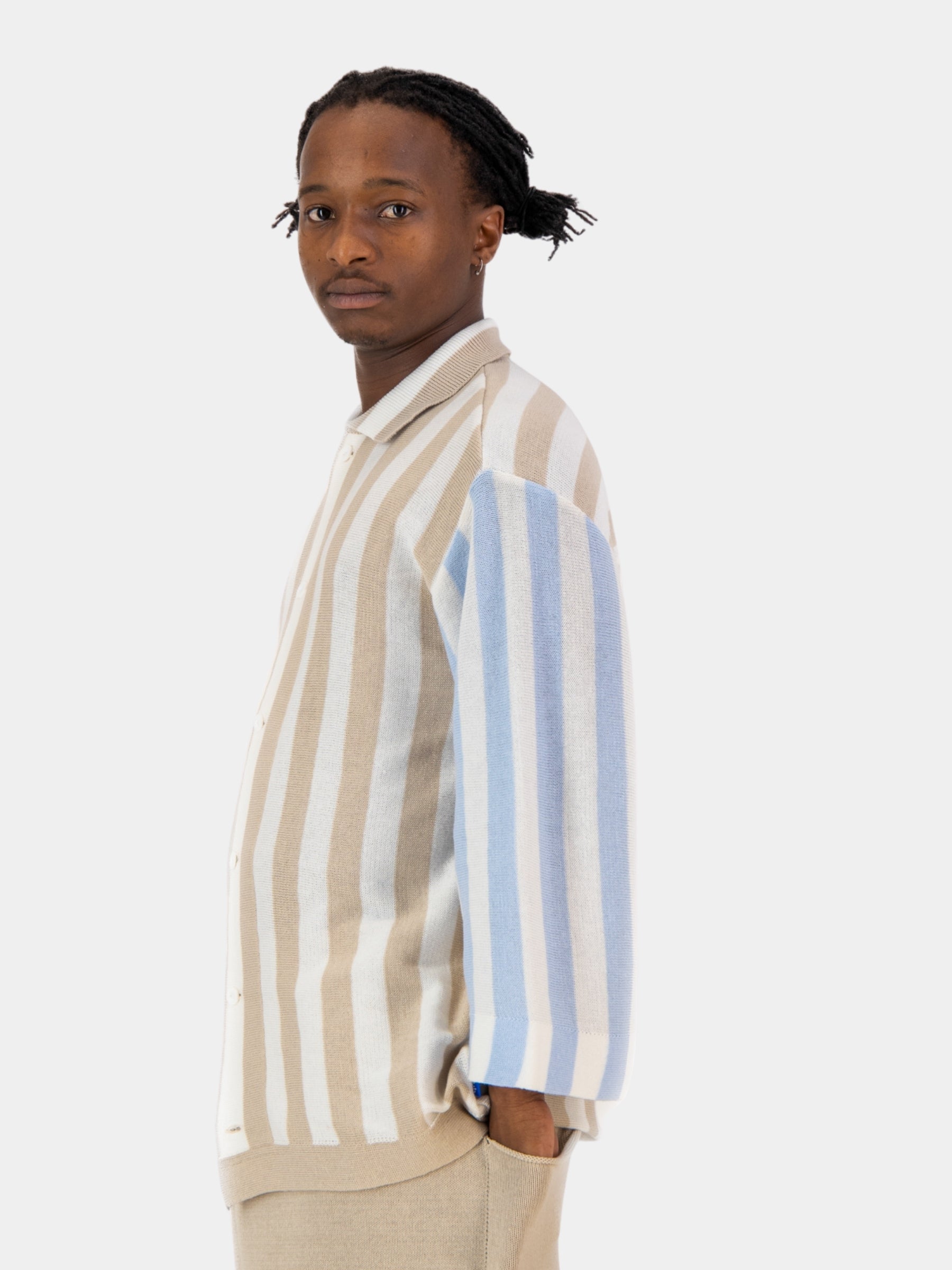 Knitted Stripe Bowler (oversized)