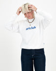 Embroidered Logo Sweater White