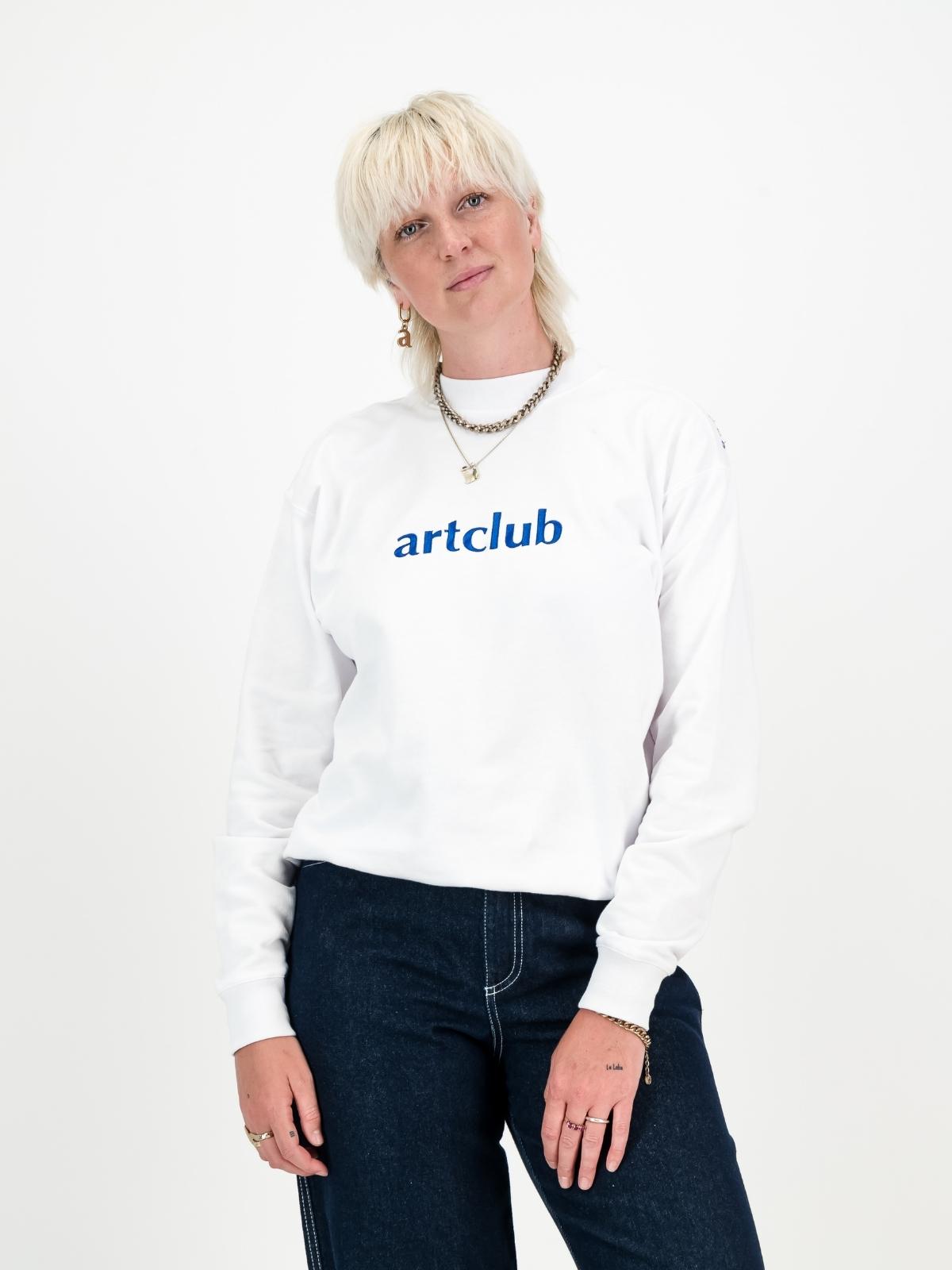 Embroidered Logo Sweater White