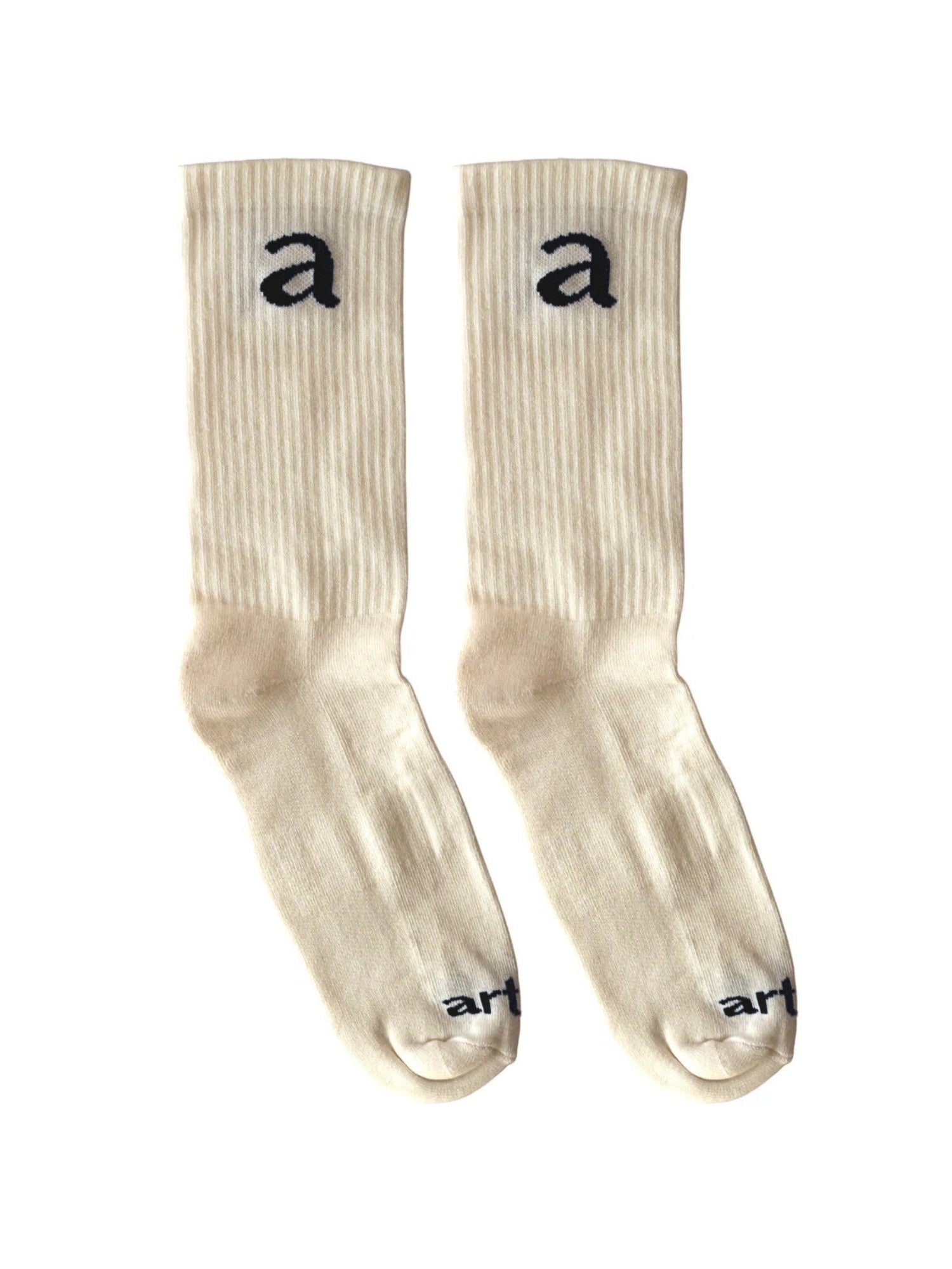 Cream Crew Socks - Black