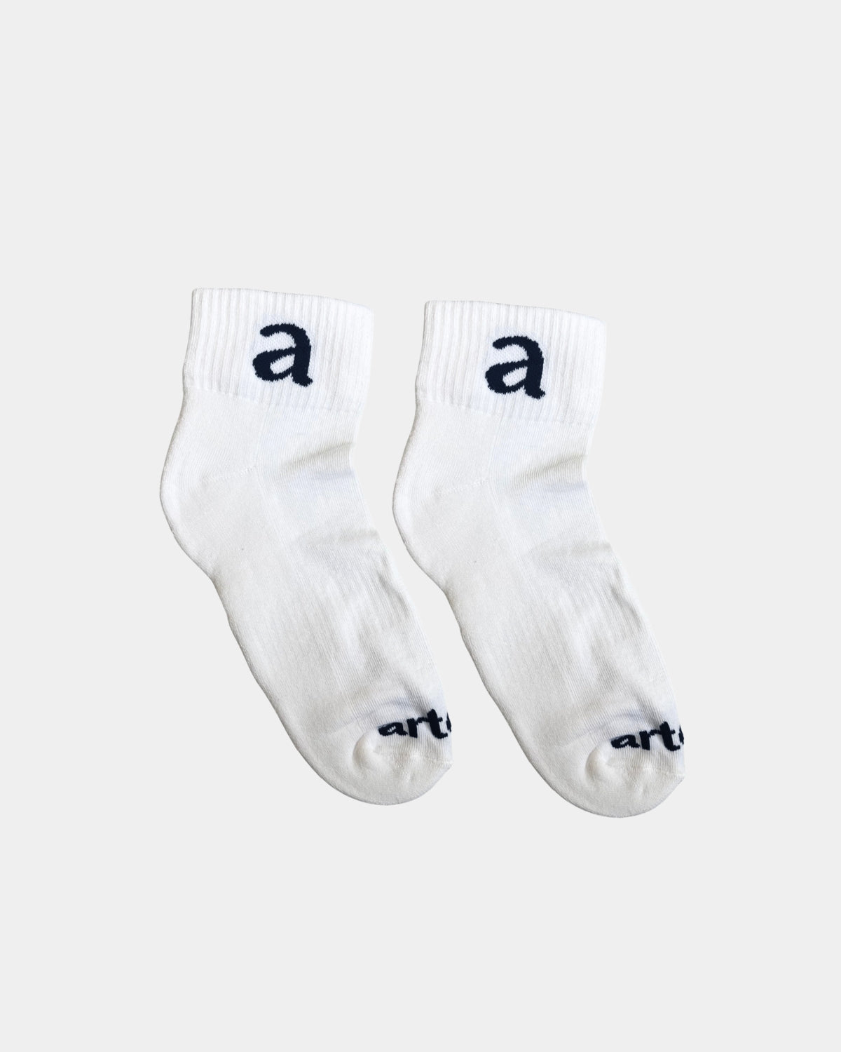 White Ankle Socks - Black