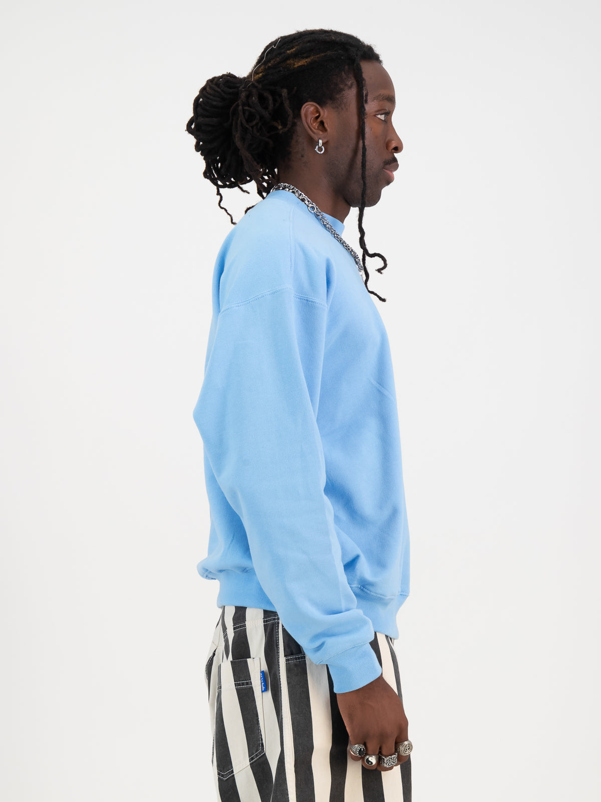 Embroidered Logo Sweater- Sky Blue