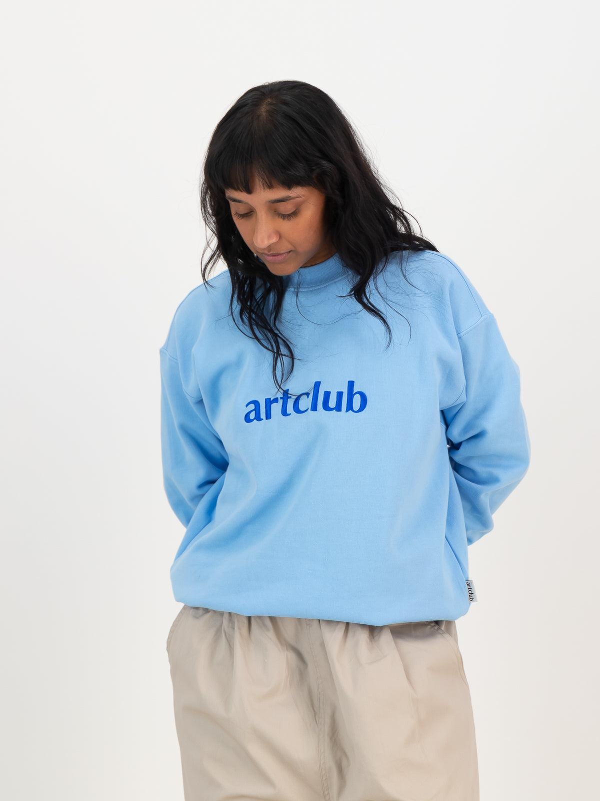 Embroidered Logo Sweater- Sky Blue