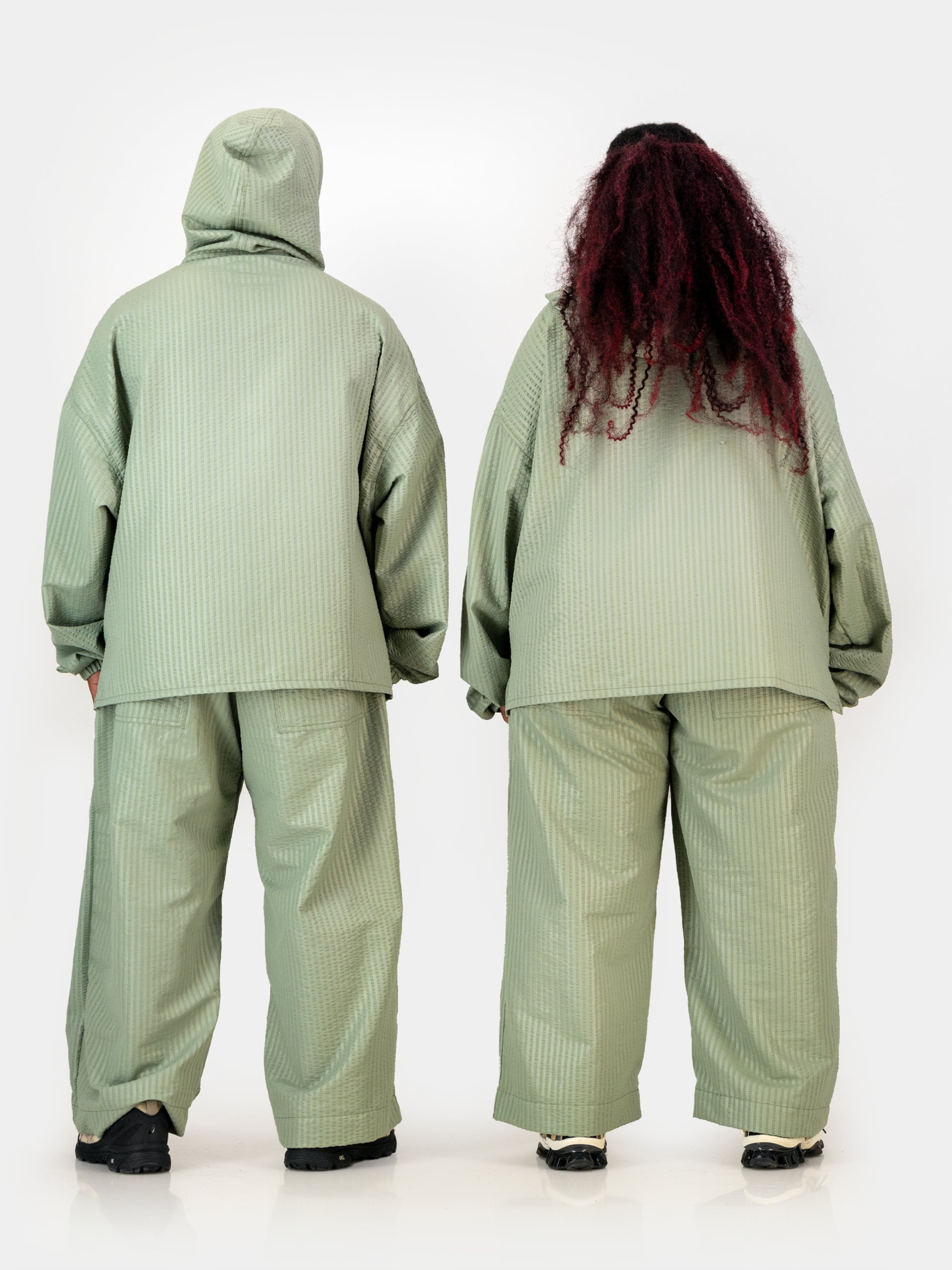 Seersucker Studio Hoodie - Sage