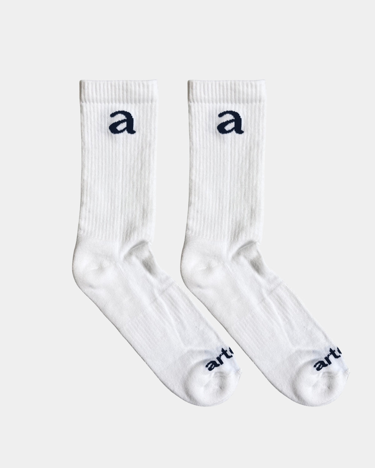 White Crew Socks - Black