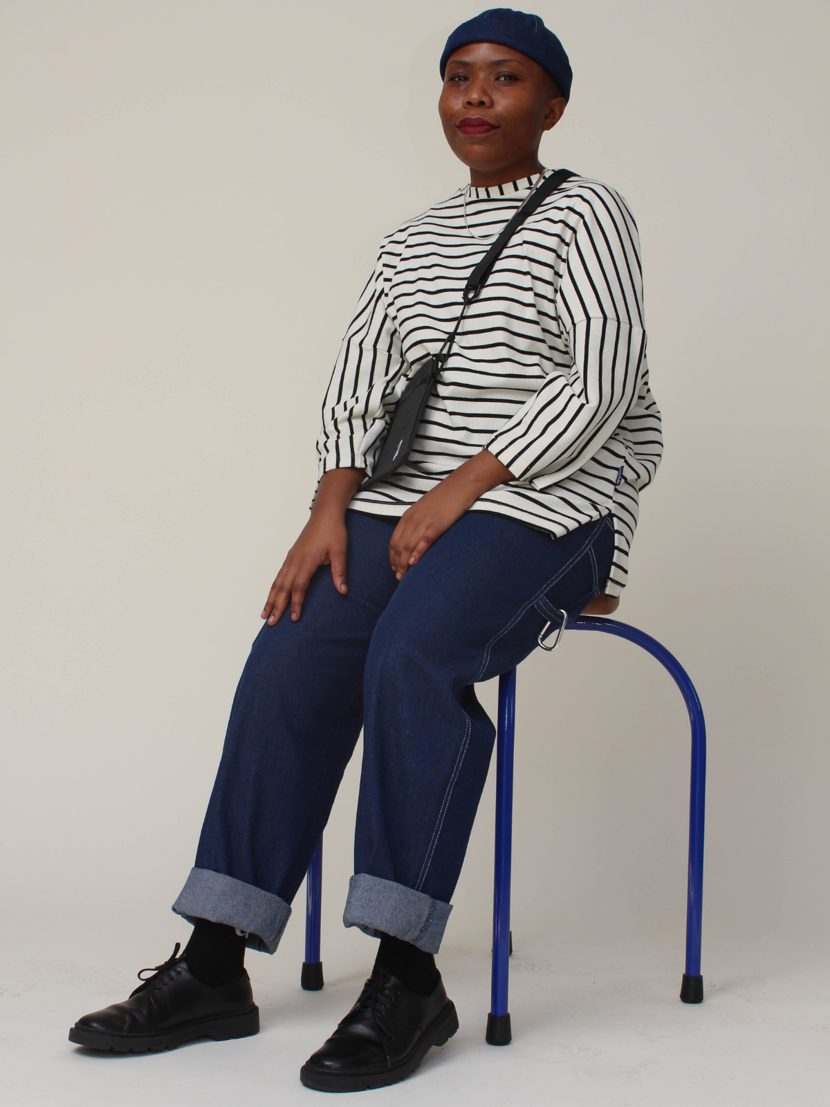 Cream Stripe 3/4 Tee