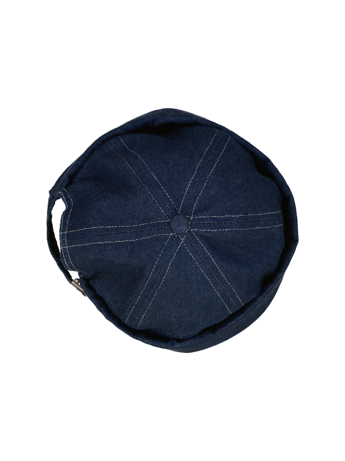 Topstitched Indigo Skull Cap