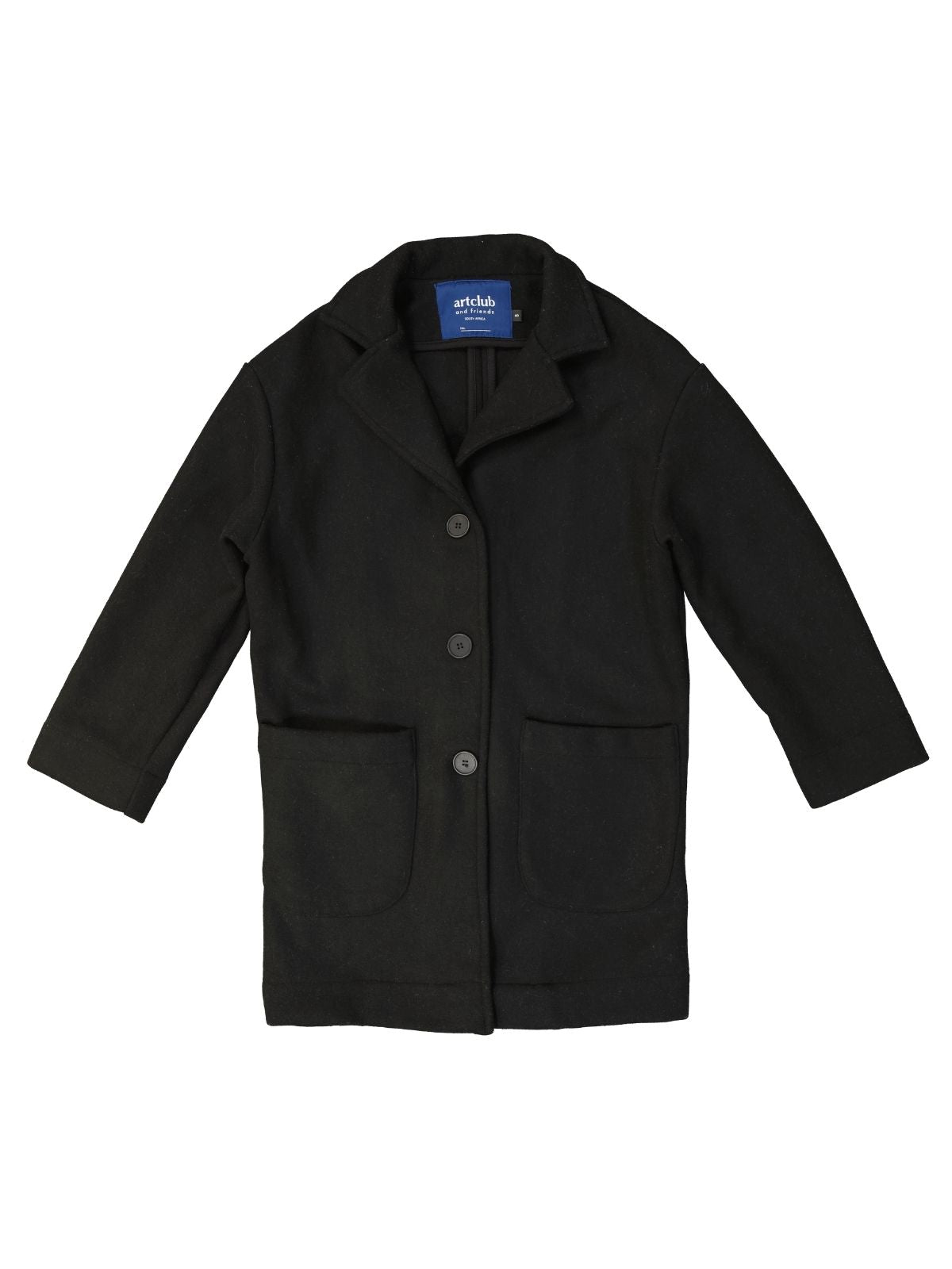 Button-up Coat in Black