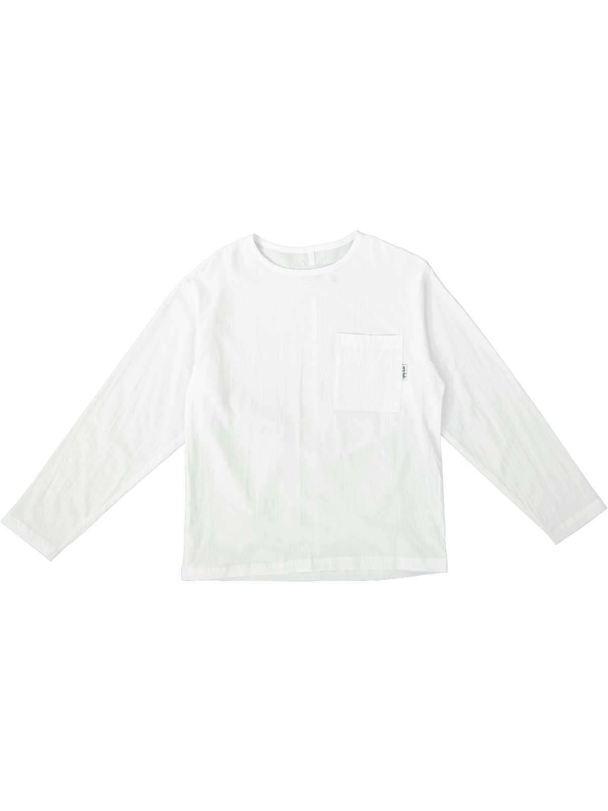 Long Sleeve Woven Tee White
