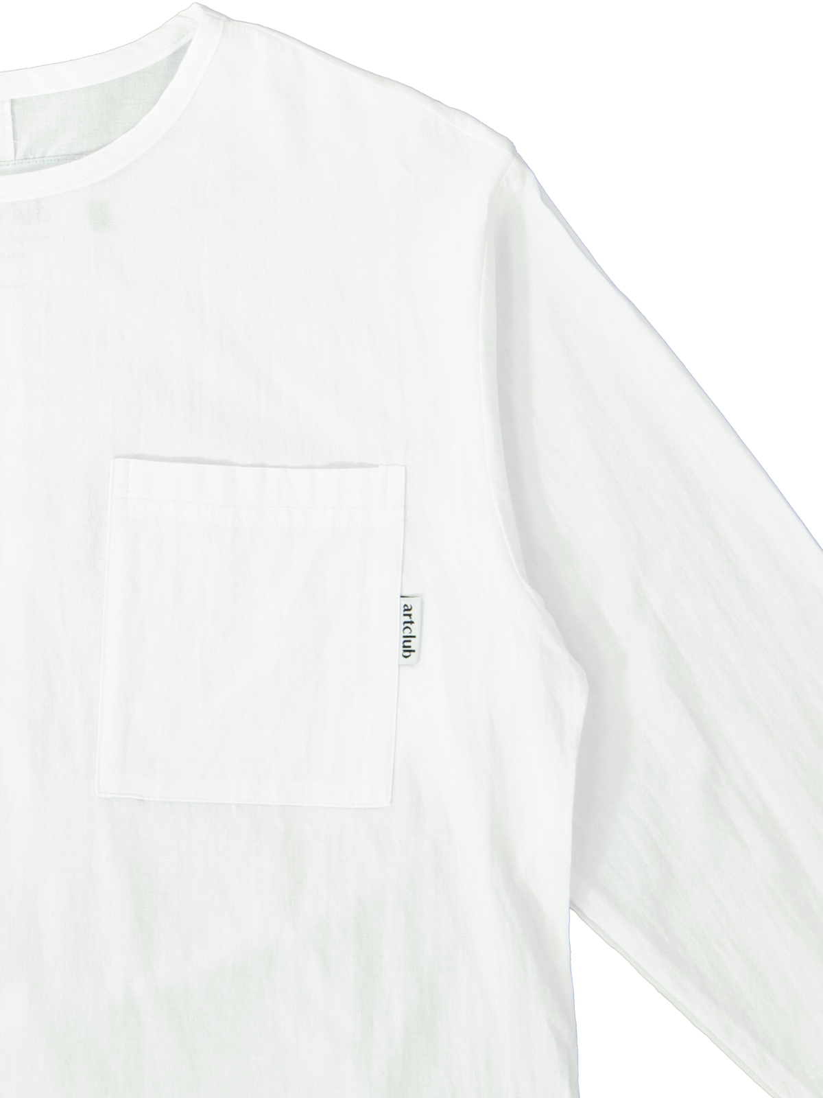 Long Sleeve Woven Tee White