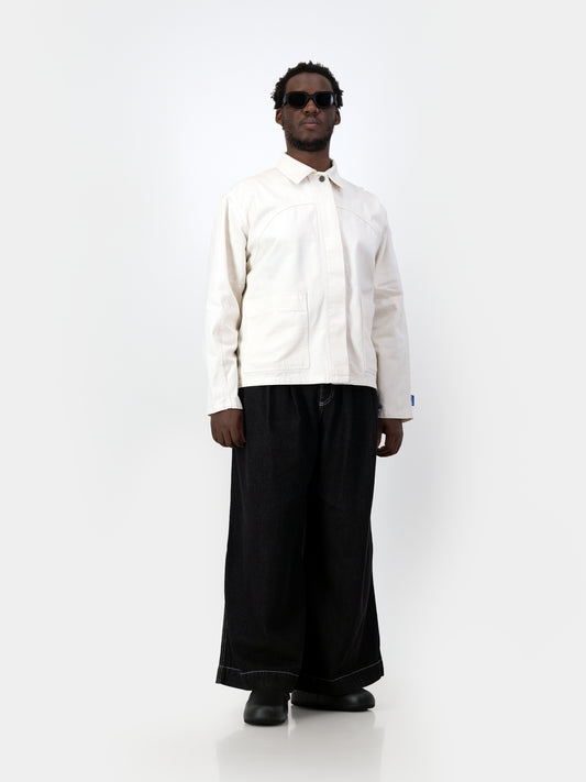 Cropped Engineered Denim Jacket - Natural