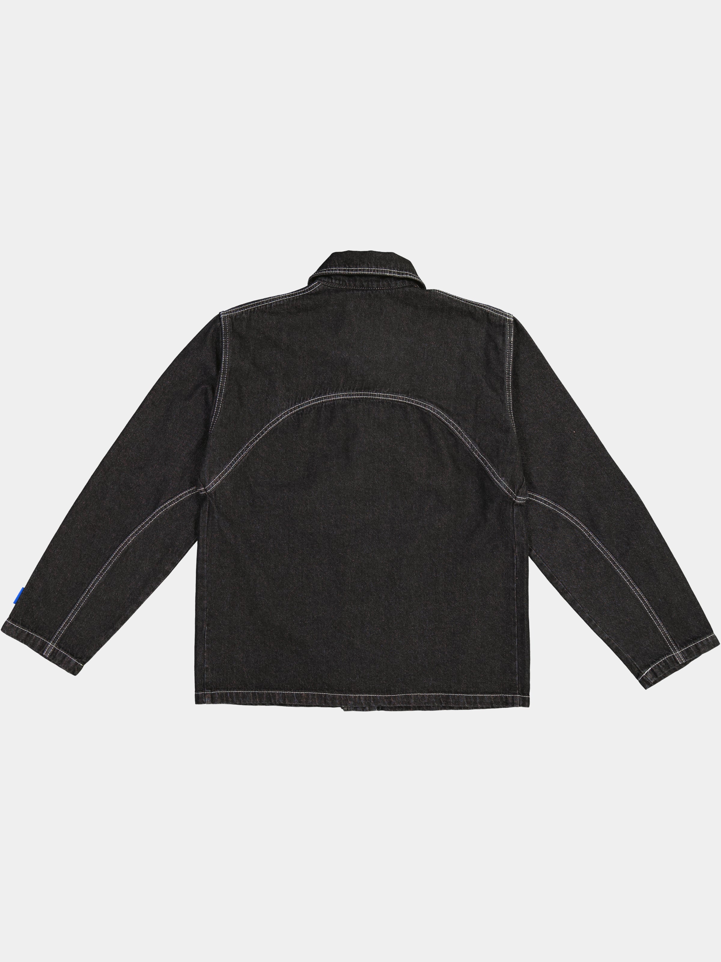 Cropped Engineered Denim Jacket - Black