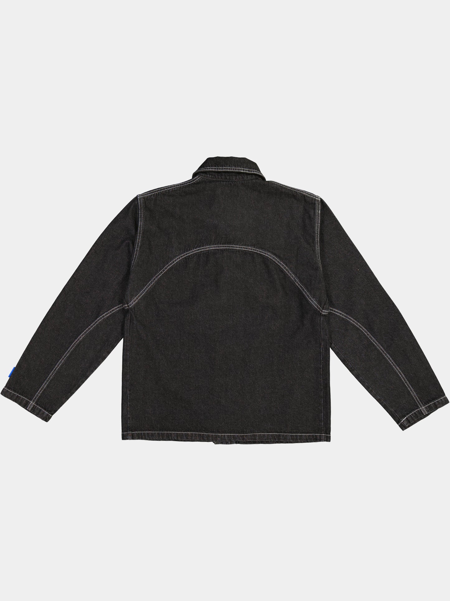Cropped Engineered Denim Jacket - Black