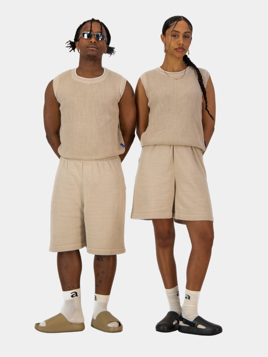 Knitted Shorts - Stone