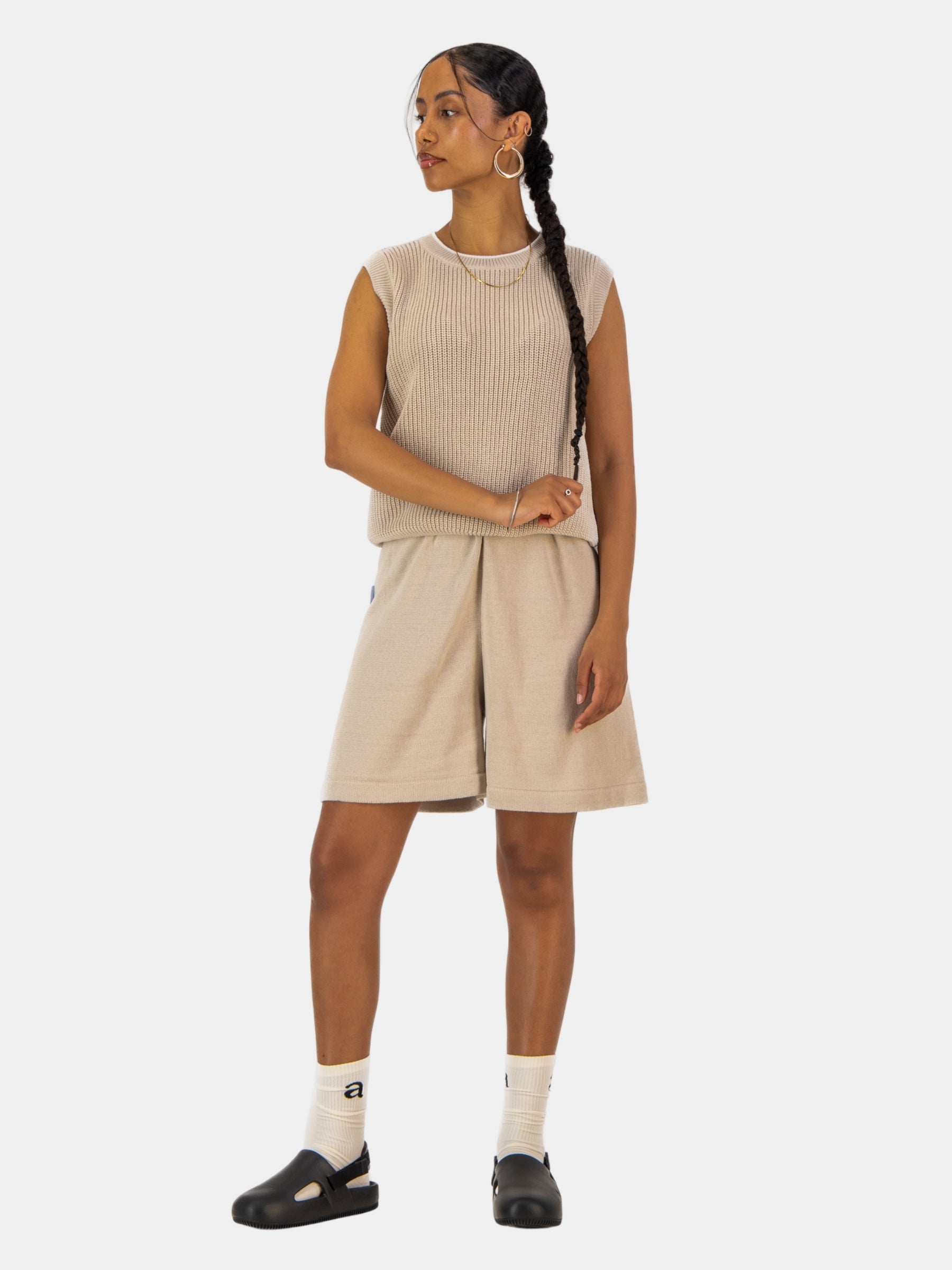 Knitted Shorts - Stone