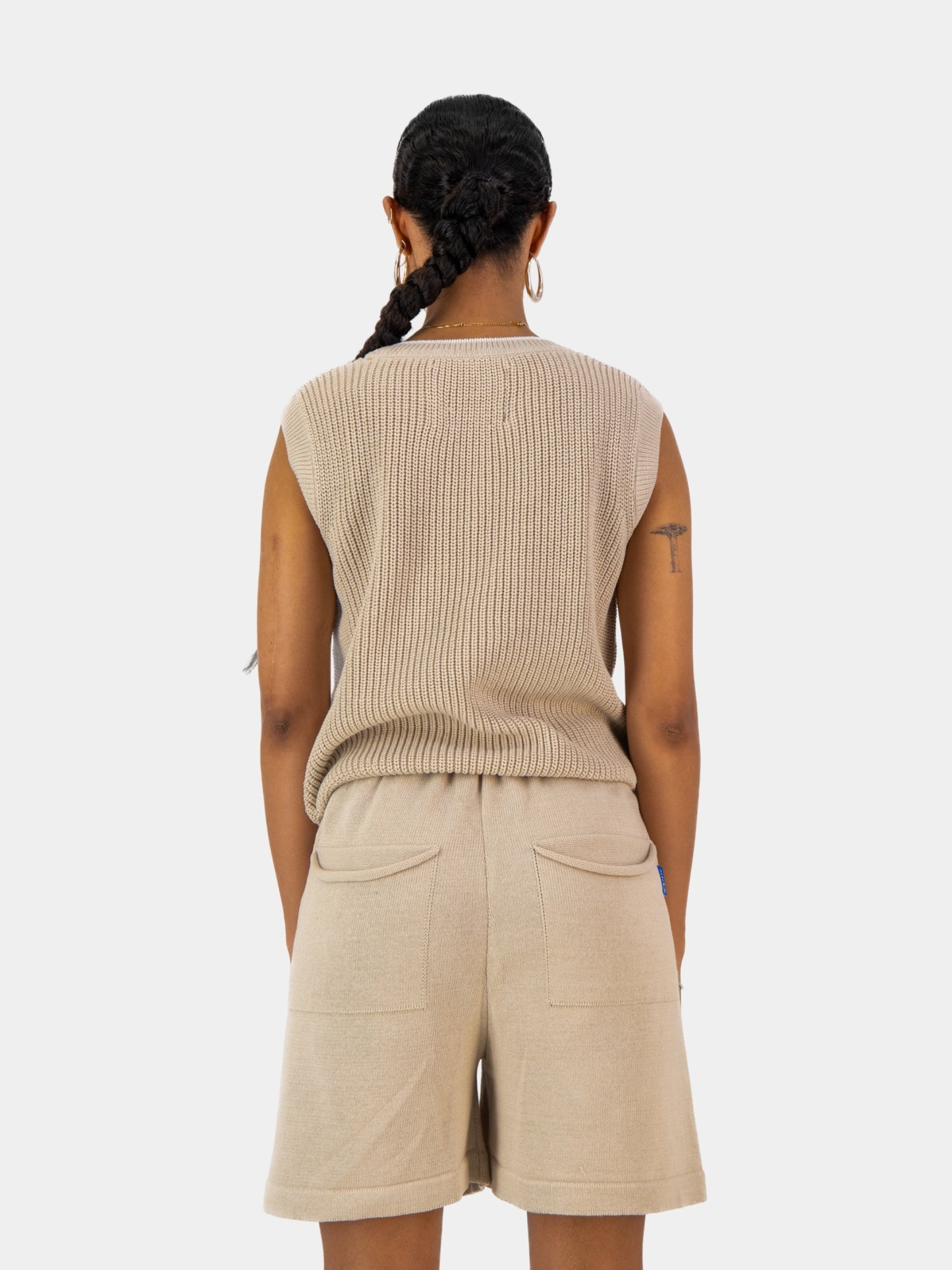 Knitted Shorts - Stone
