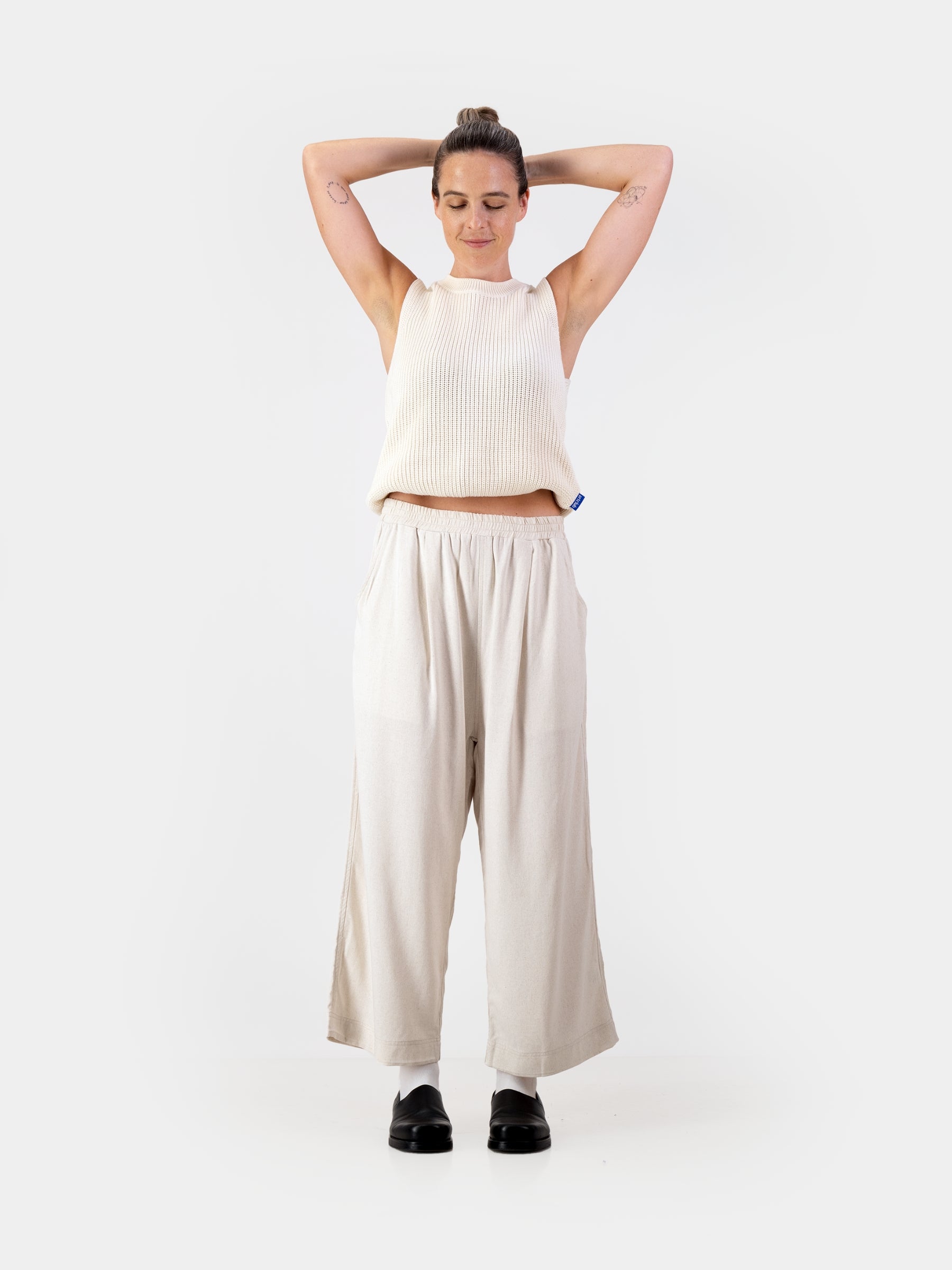 Cropped Cocoon Pants - Linen