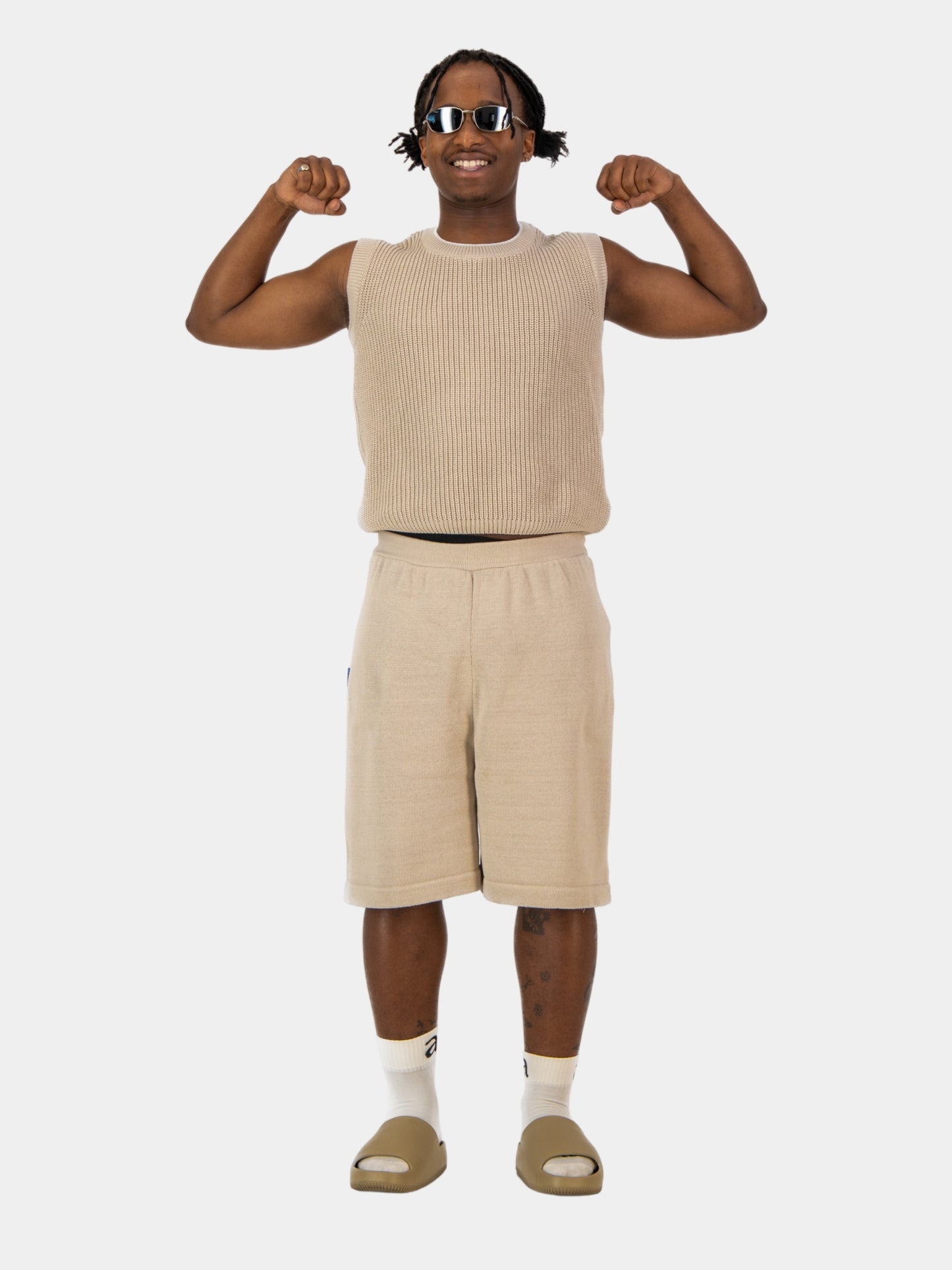 Knitted Shorts - Stone
