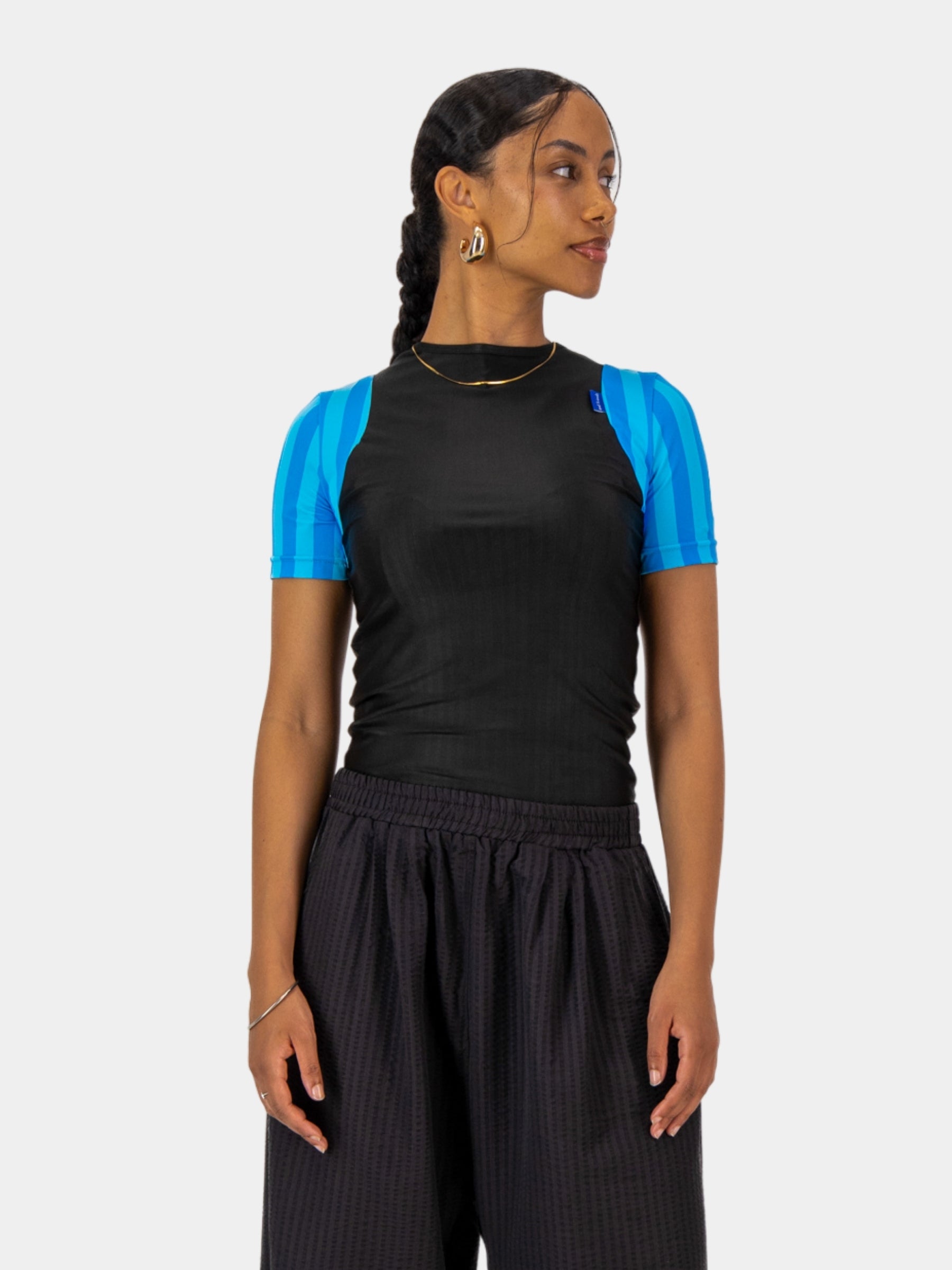 Stripe Racer Back Crop
