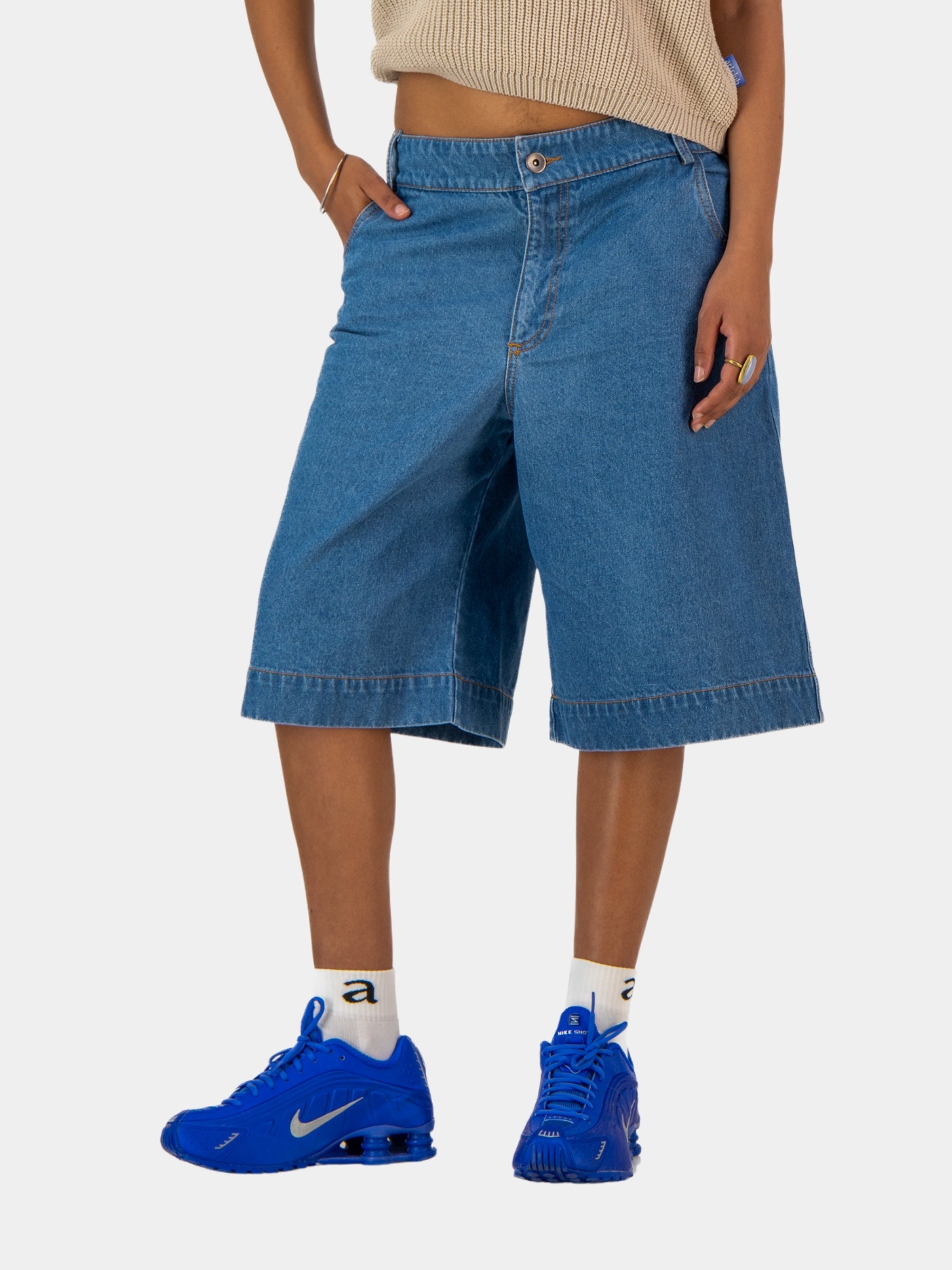 Washed Unisex Denim Jorts