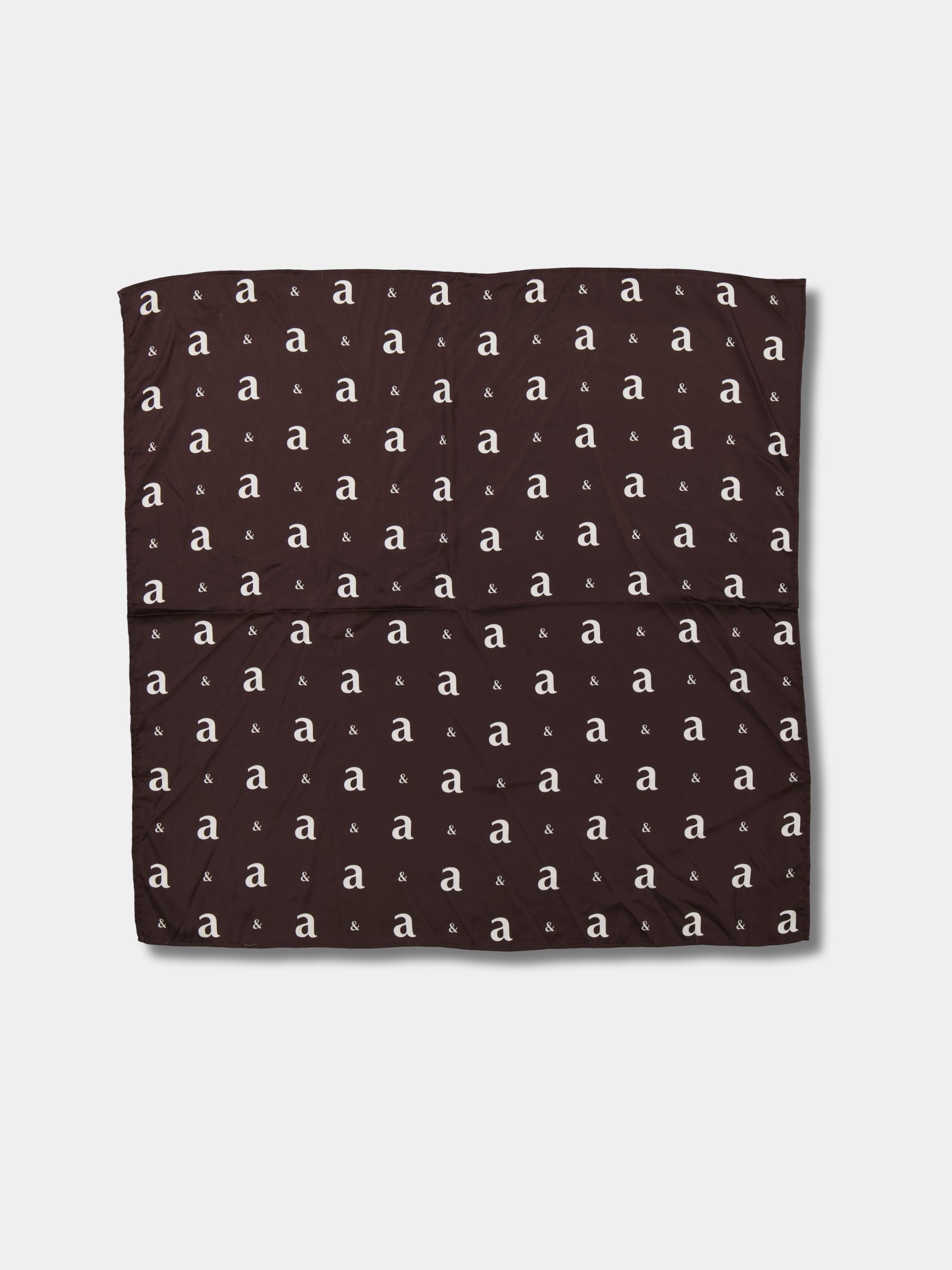 Monogram Satin Scarf - Chocolate