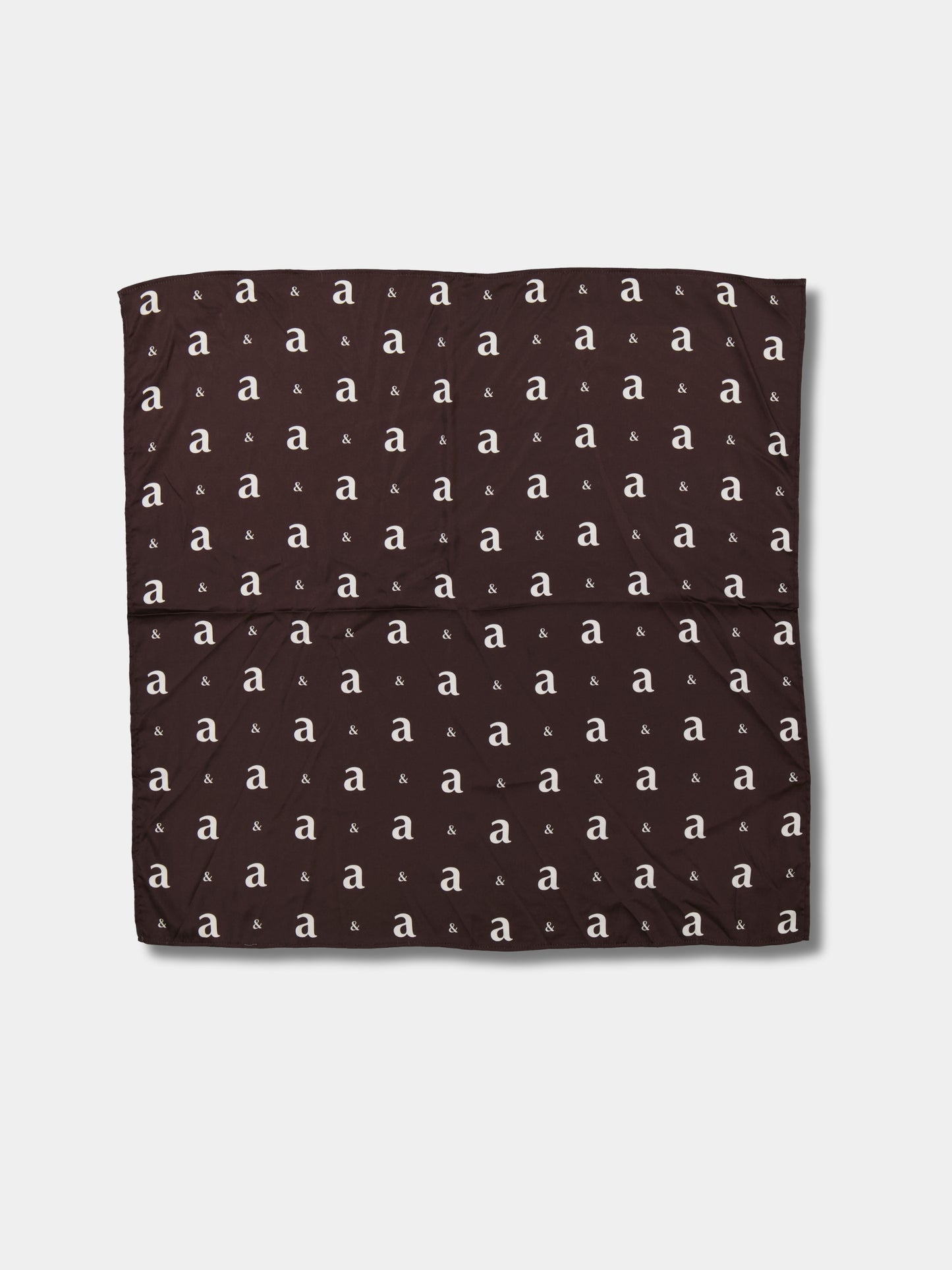 Monogram Satin Scarf - Chocolate