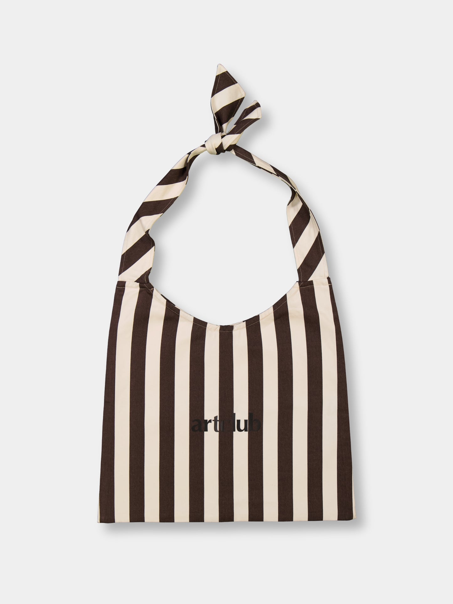 Stripe Tie Tote - Chocolate
