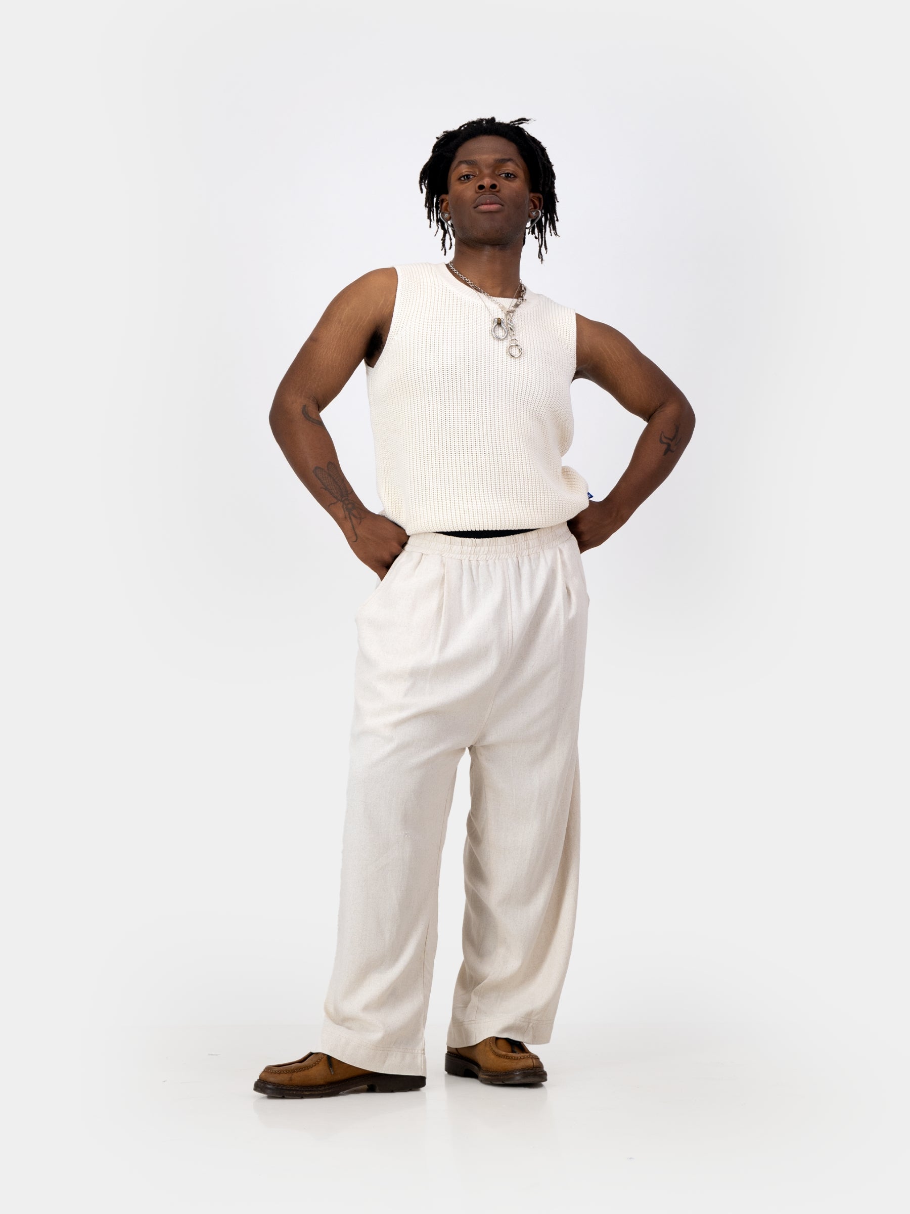 Knitwear Vest - Ecru/Linen