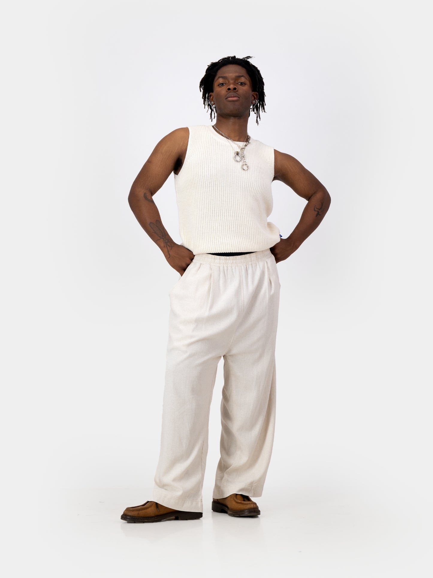 Knitwear Vest - Ecru/Linen