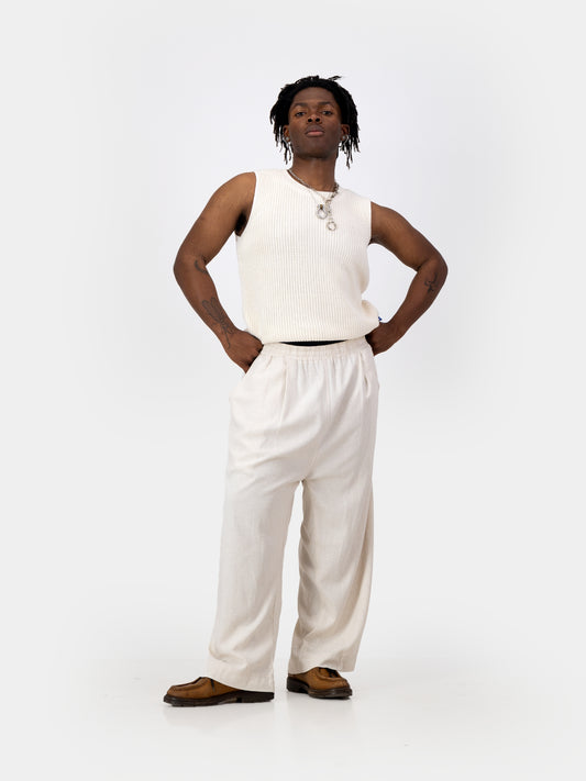 Knitwear Vest - Ecru/Linen