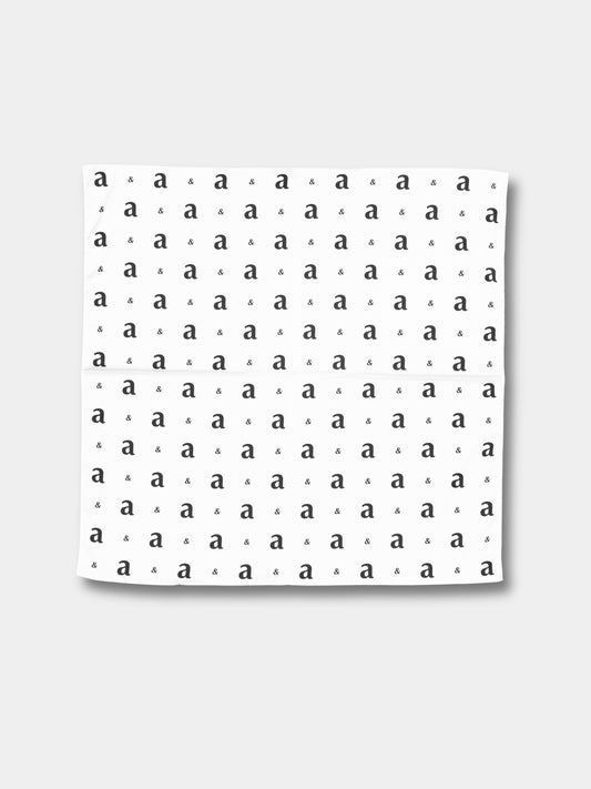 Monogram Satin Scarf - White