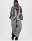 Satin Cocoon Bowler - Stripe