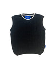 Knitwear Vest - Black with cream edge