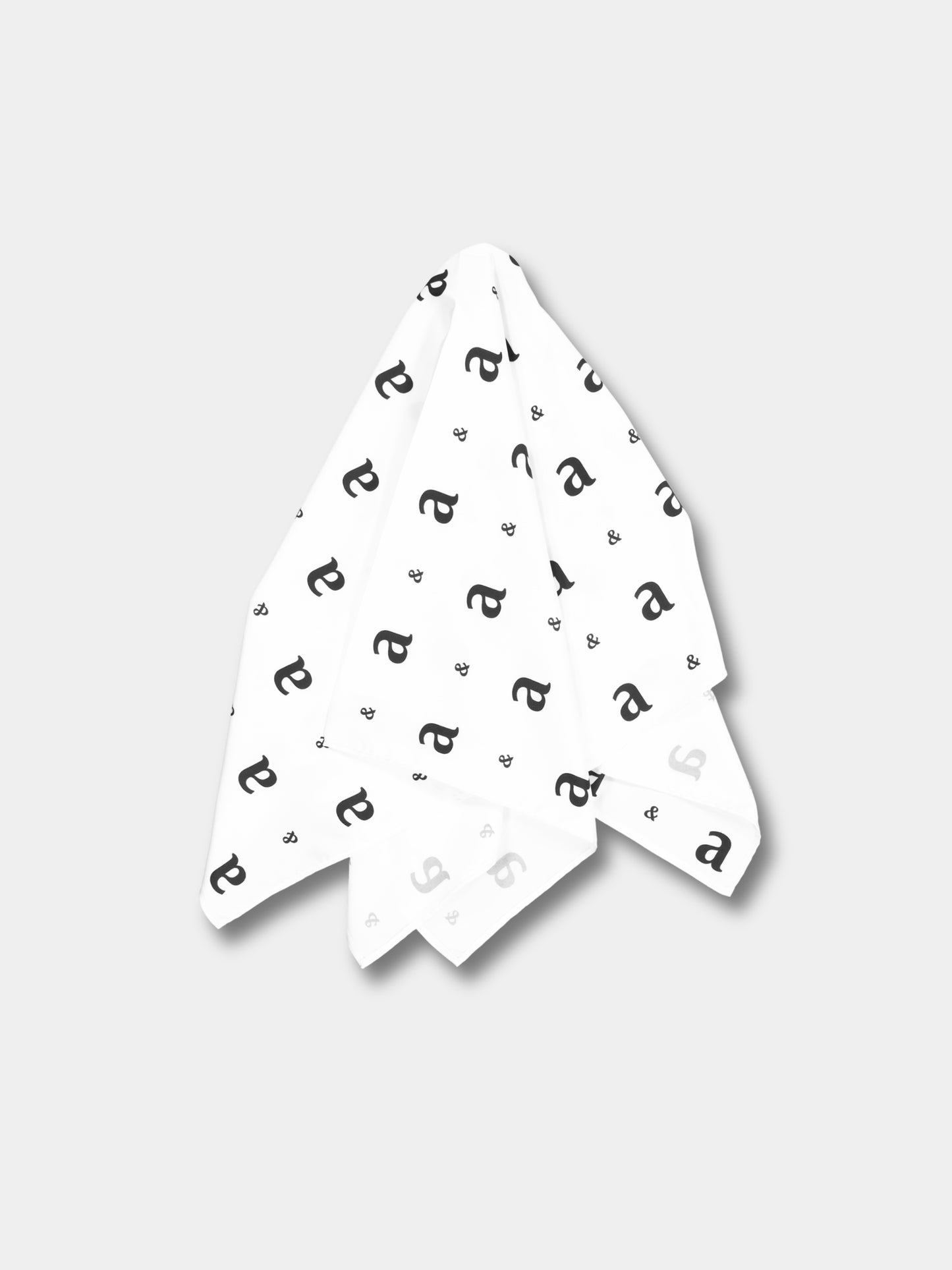 Monogram Satin Scarf - White