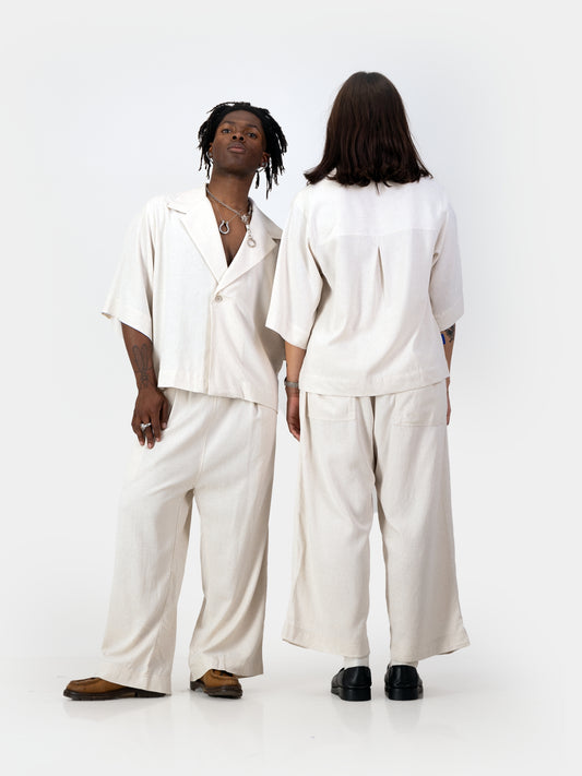 Cropped Cocoon Pants - Linen