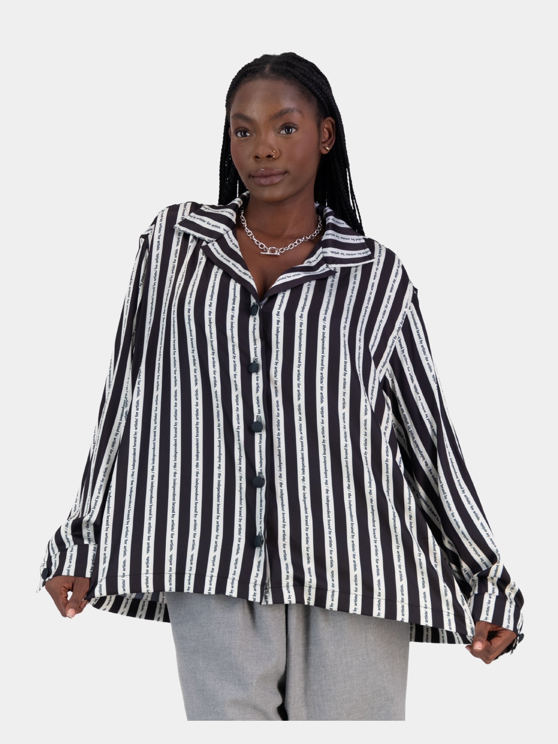 Satin Cocoon Bowler - Stripe