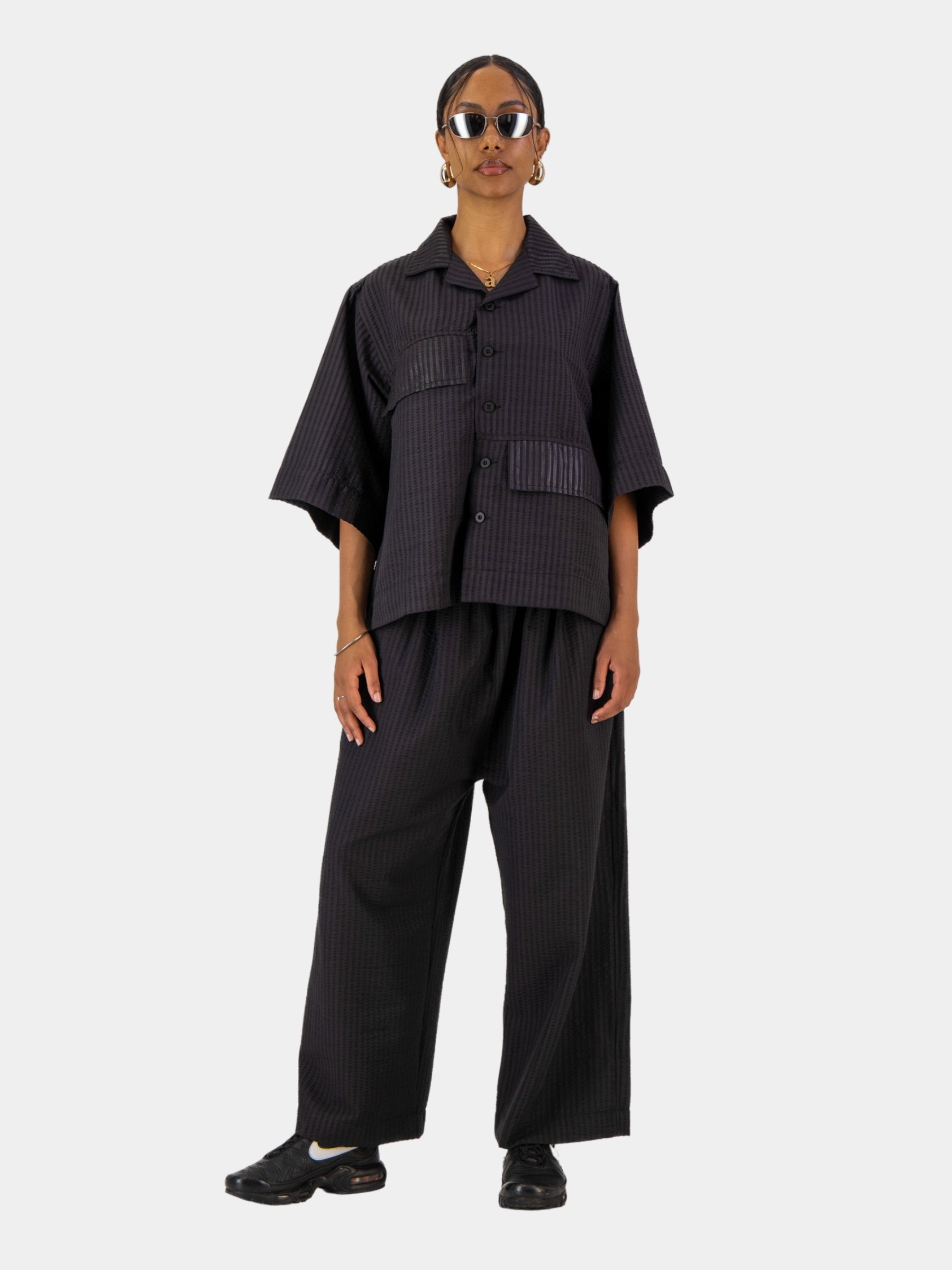 Cropped Seersucker Pants
