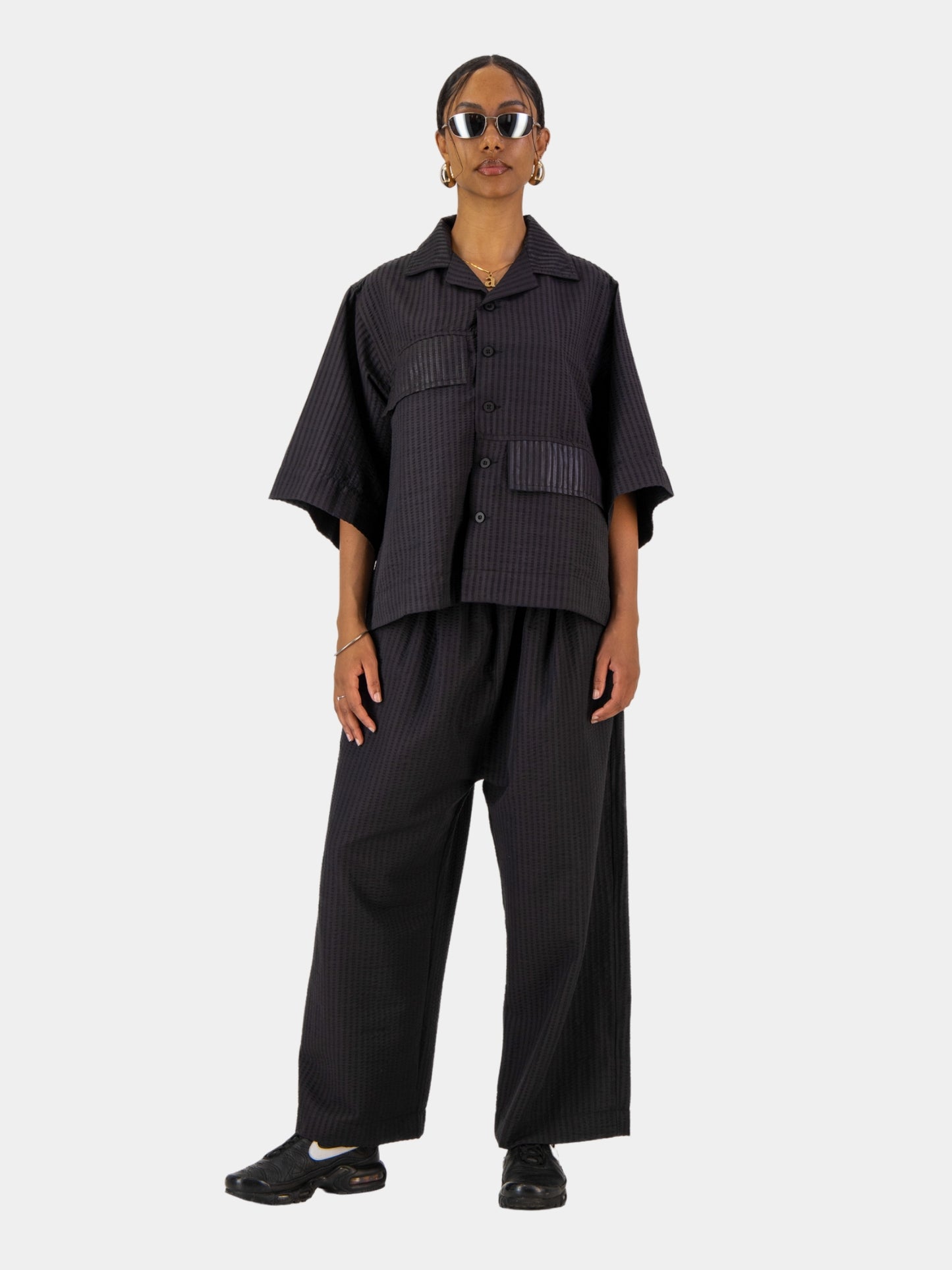 Cropped Seersucker Pants