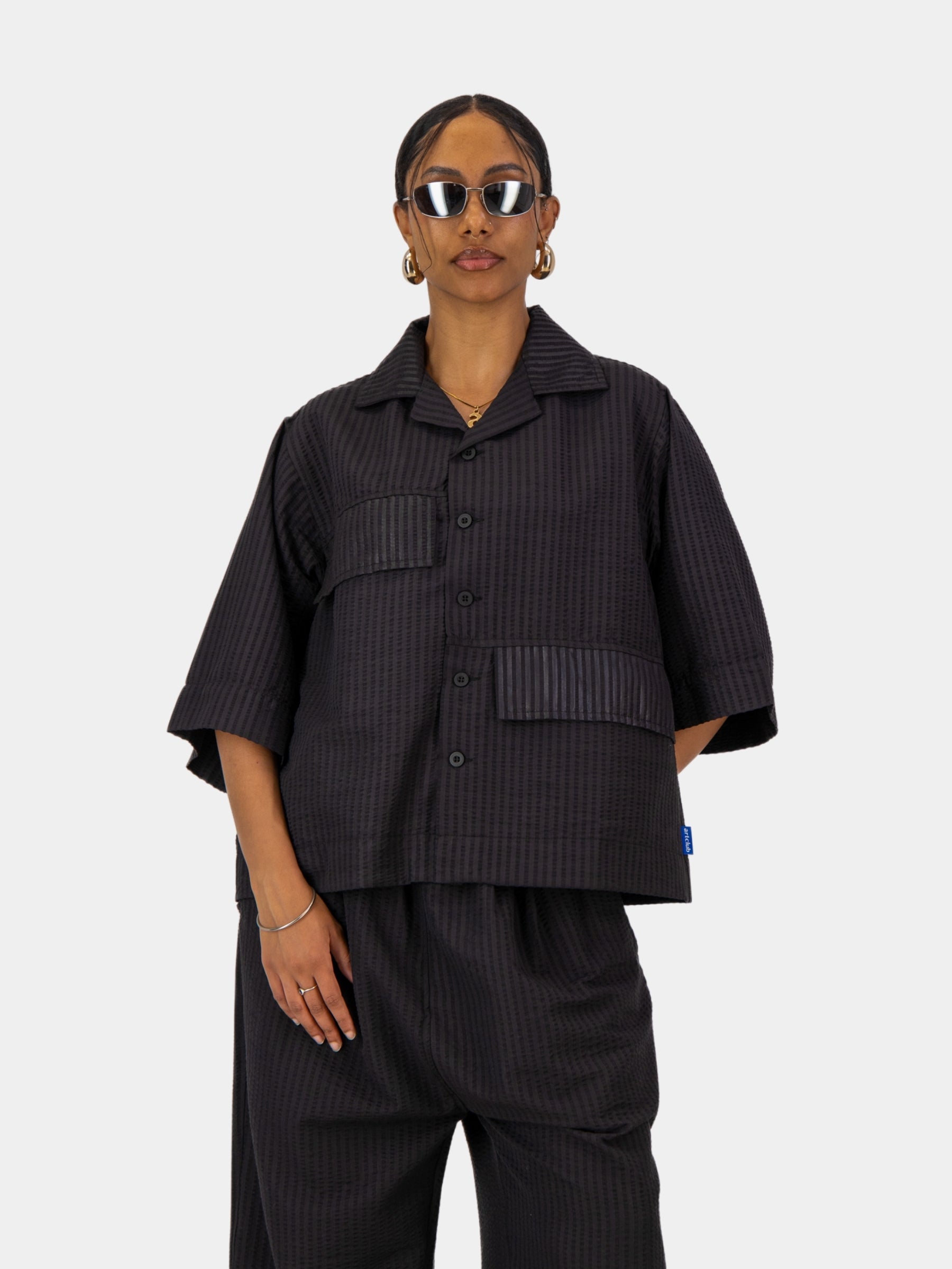 Pocketed Seersucker Bowler