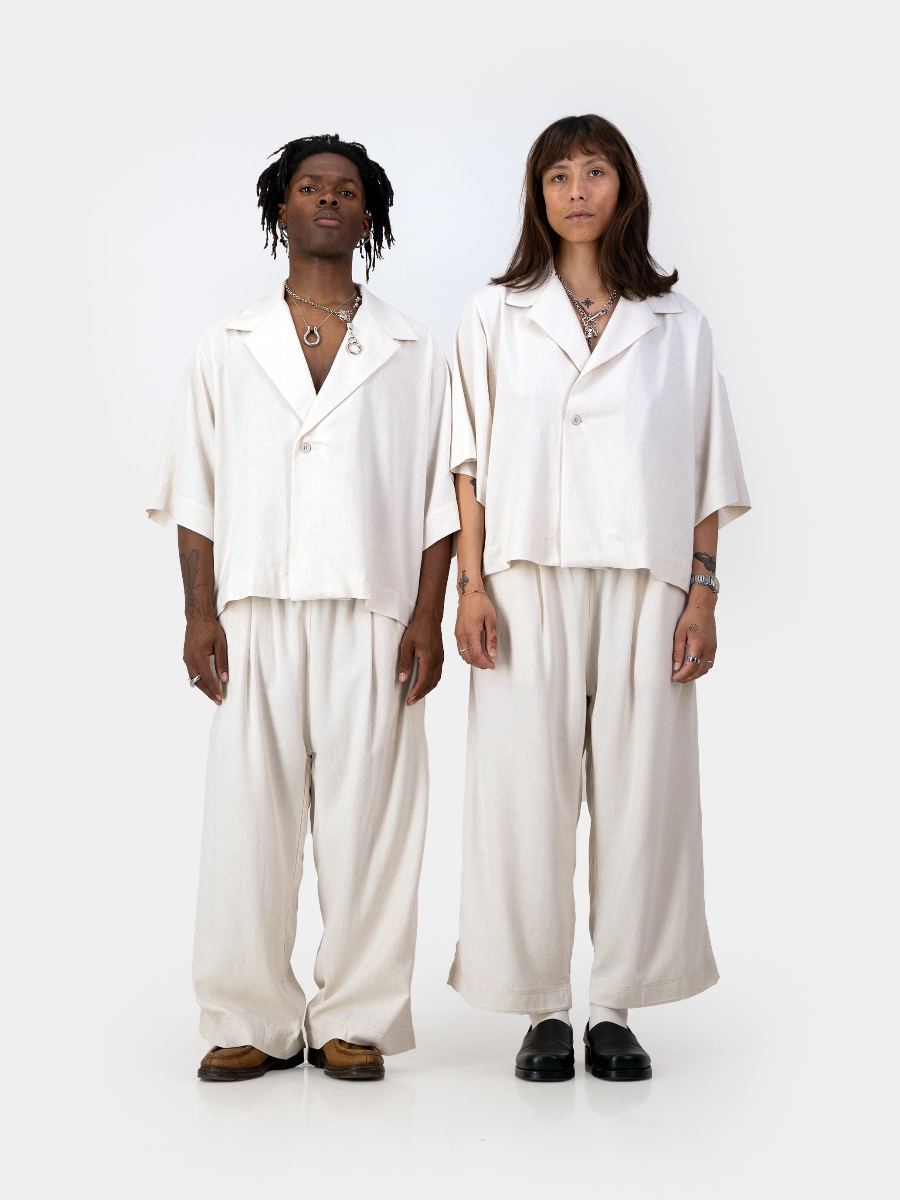 Cropped Cocoon Pants - Linen