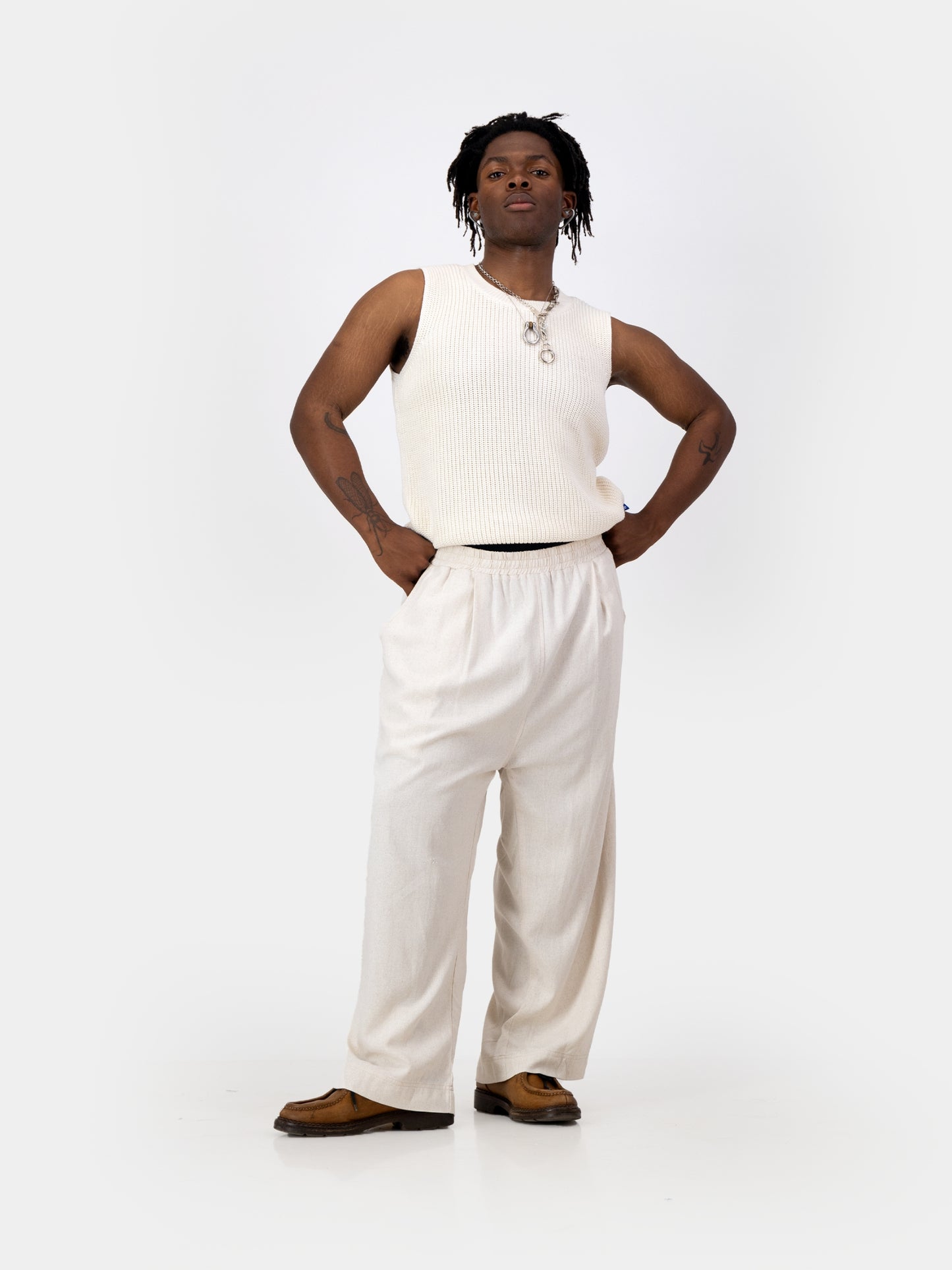 Cropped Cocoon Pants - Linen