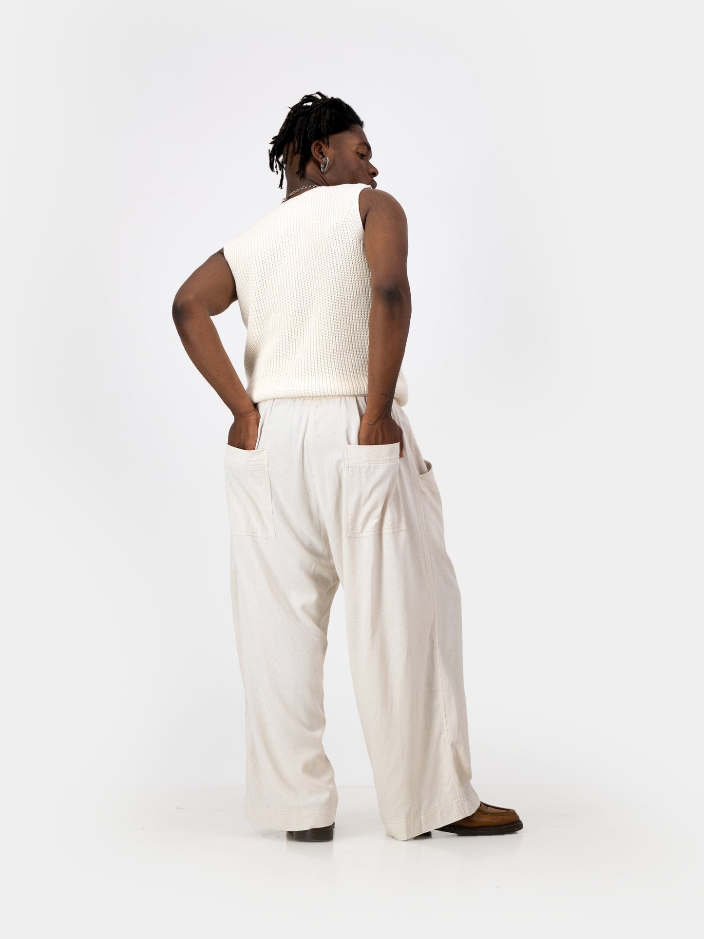 Cropped Cocoon Pants - Linen