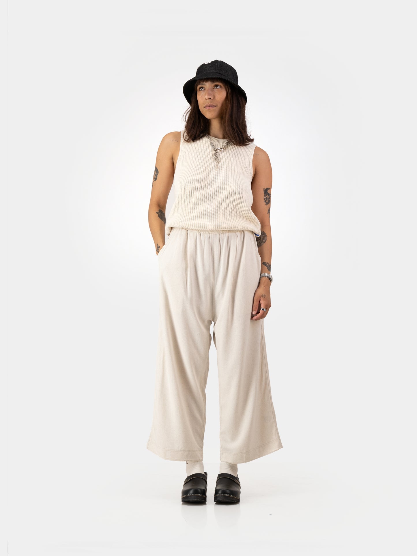 Cropped Cocoon Pants - Linen