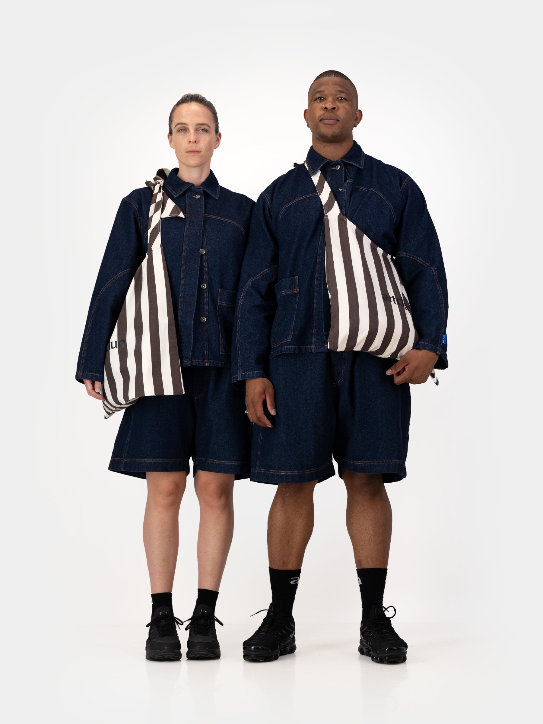 Stripe Tie Tote - Chocolate