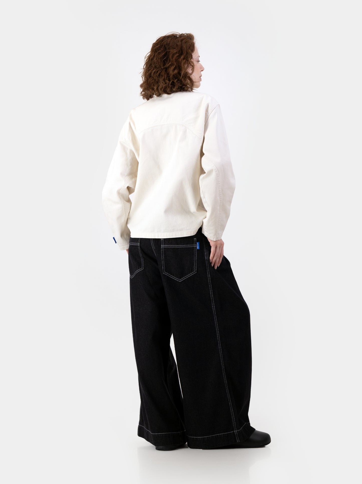 Cropped Engineered Denim Jacket - Natural