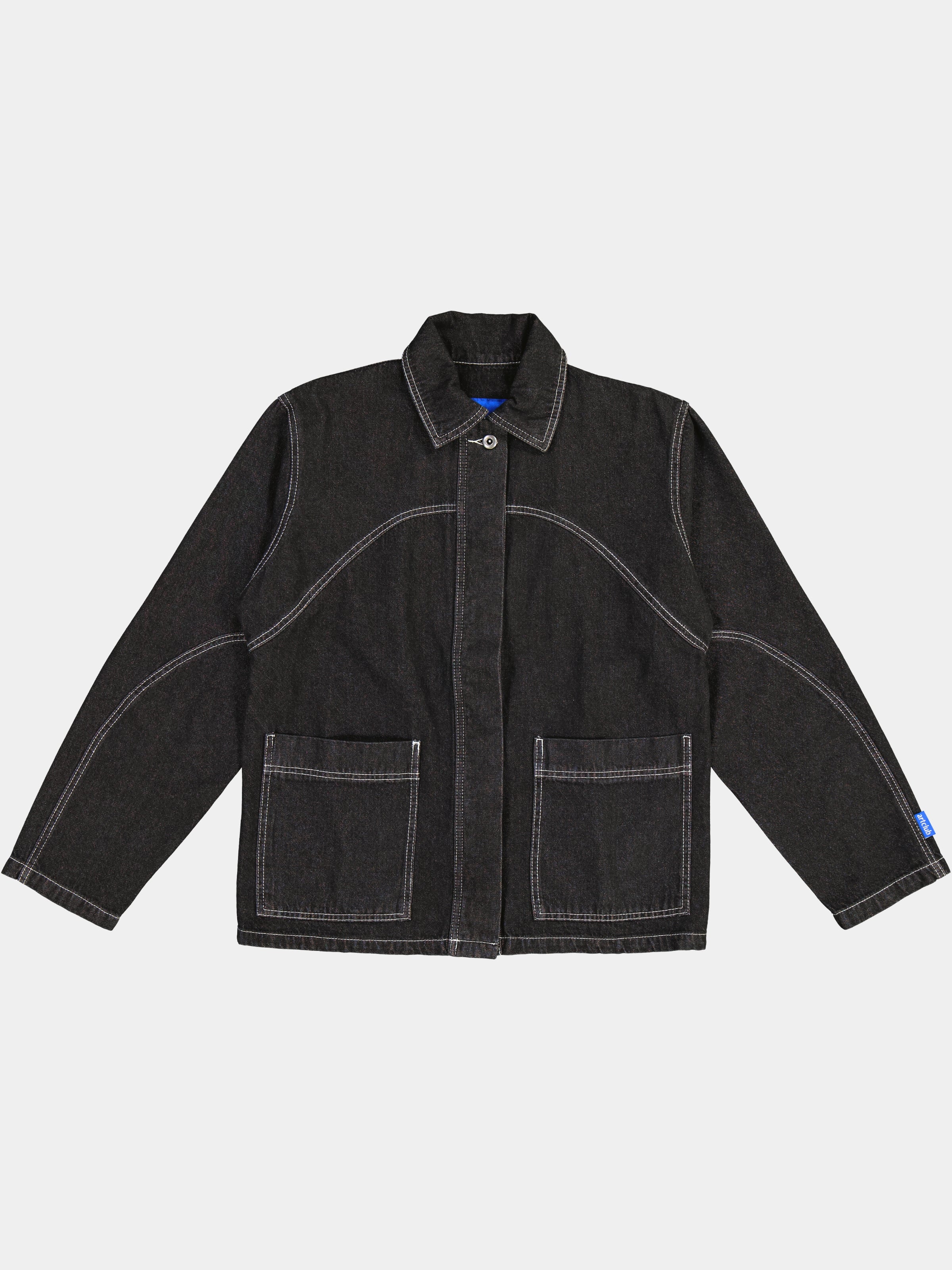 Cropped Engineered Denim Jacket - Black
