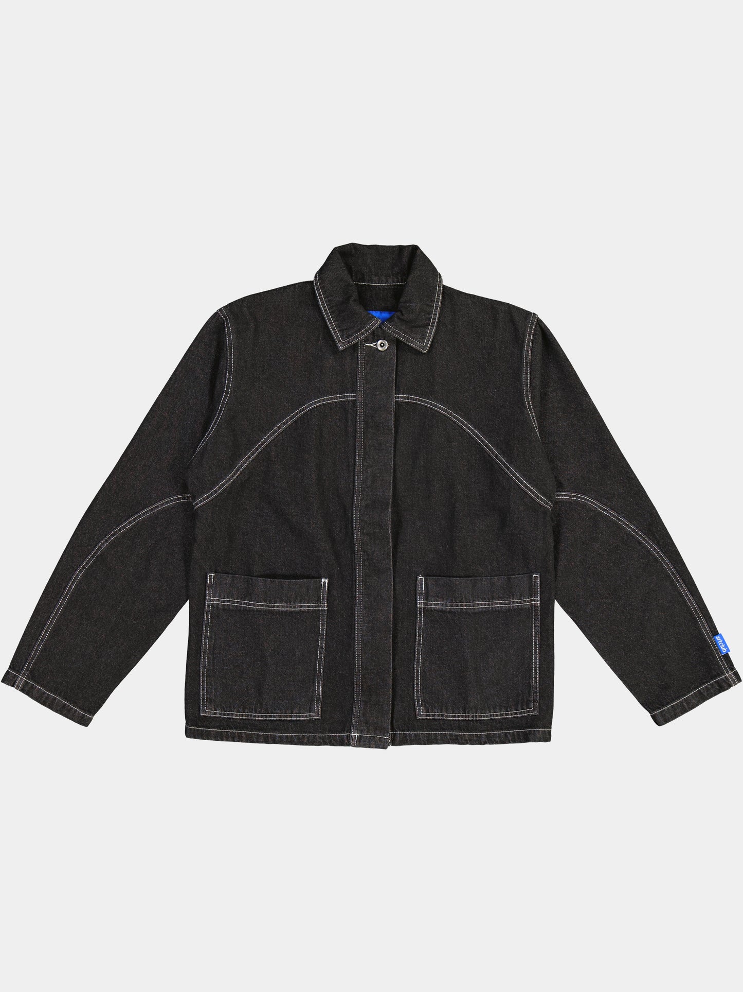 Cropped Engineered Denim Jacket - Black